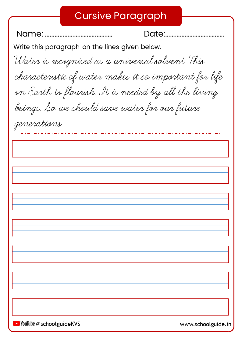 handwriting practice paragraph worksheets pdf