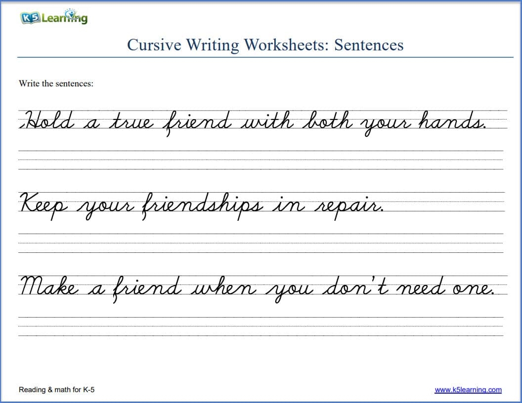 handwriting worksheets cursive