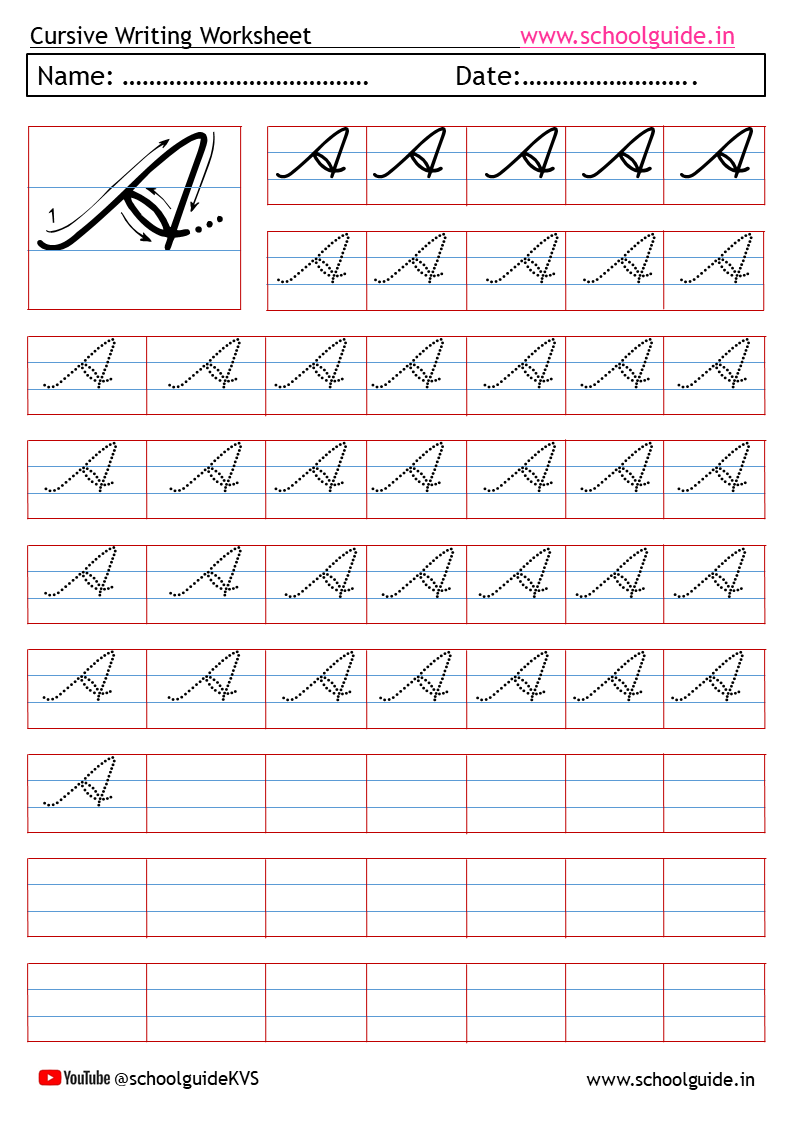 Cursive Writing Worksheets