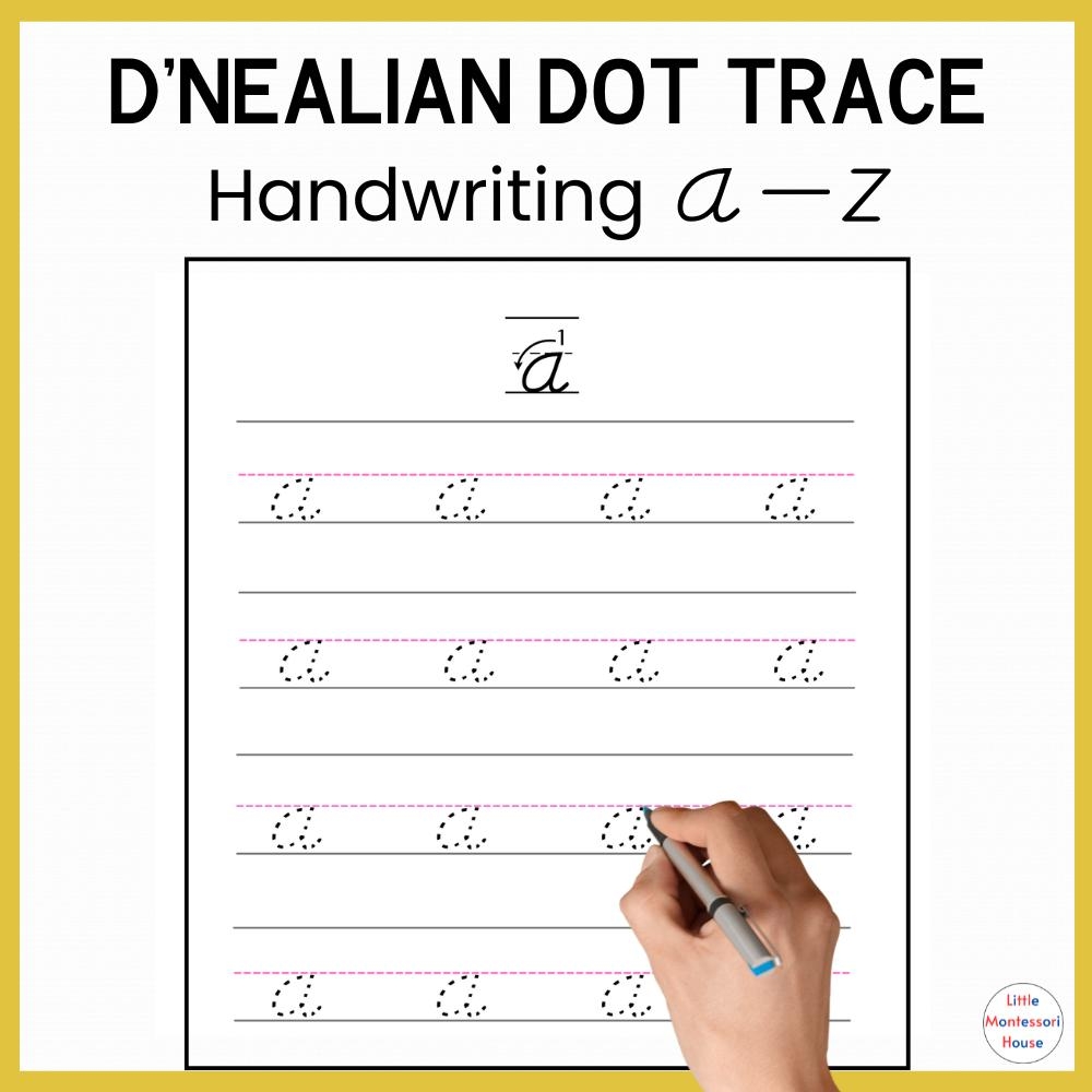 D NEALIAN DOT TRACE Lowercase Handwriting Practice digital Download Etsy