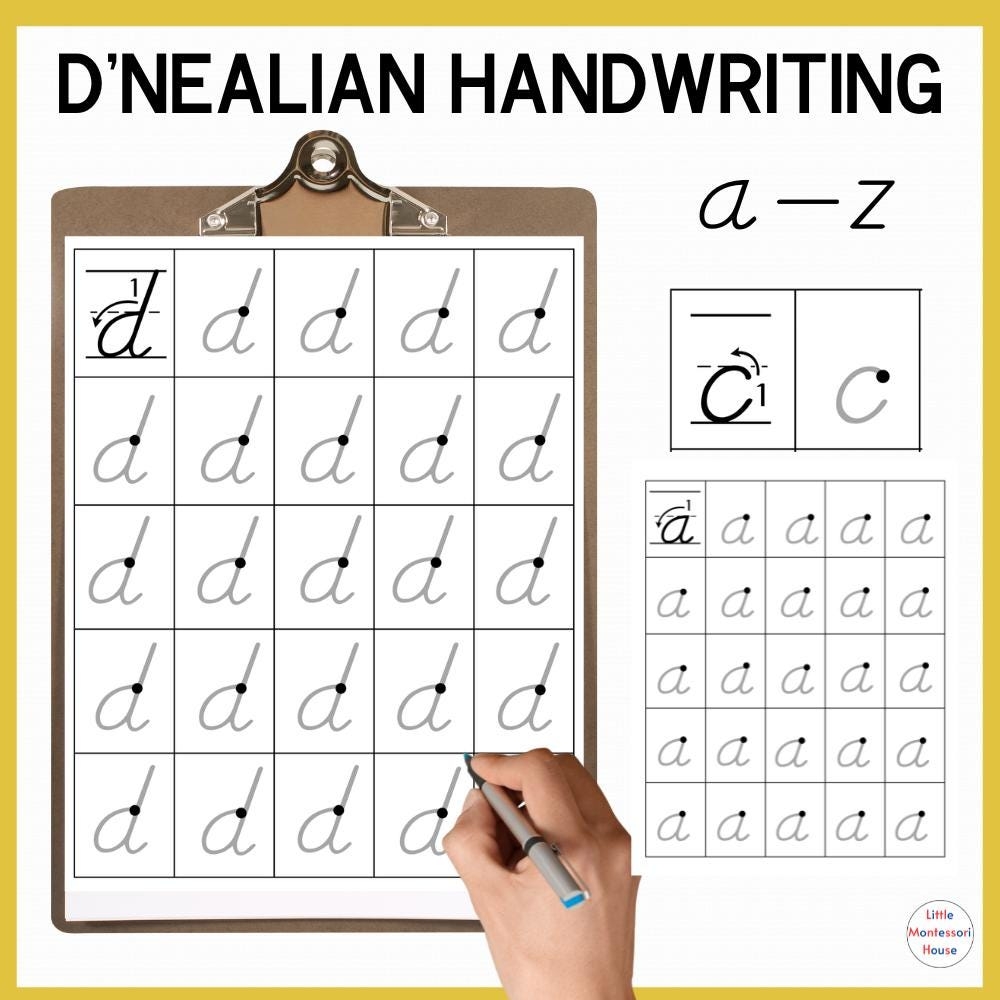D NEALIAN HANDWRITING Letter Formation Modern Manuscript Lower Case Practice Montessori Primary Etsy D NEALIAN HANDWRITING Letter Formation Modern Manuscript Lower Case Practice Montessori Primary Etsy