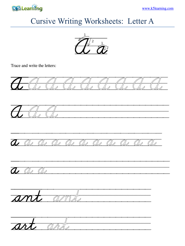 free cursive handwriting worksheets