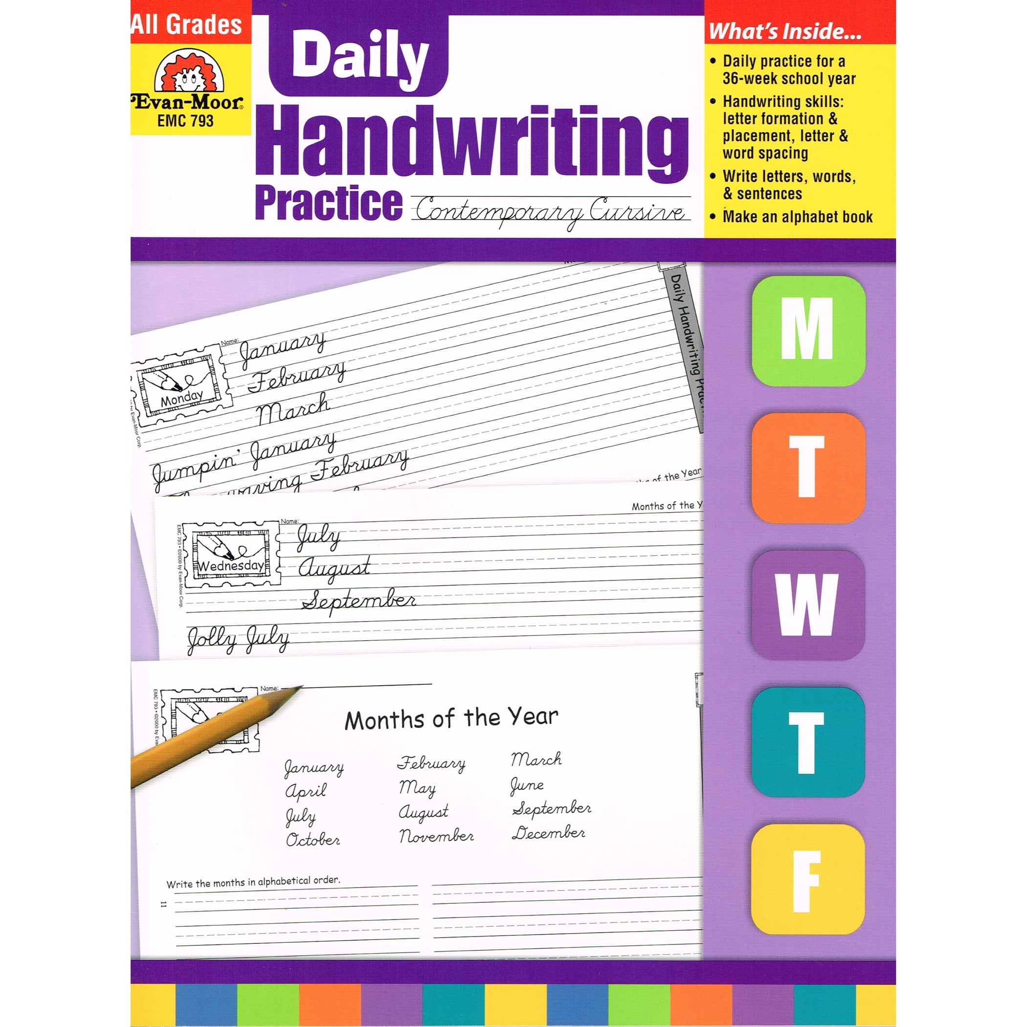 Daily Handwriting Practice Book Contemporary Cursive Walmart