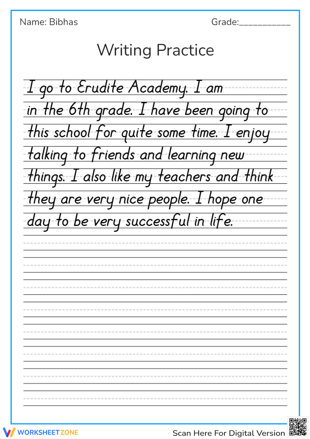 Daily Handwriting Worksheets