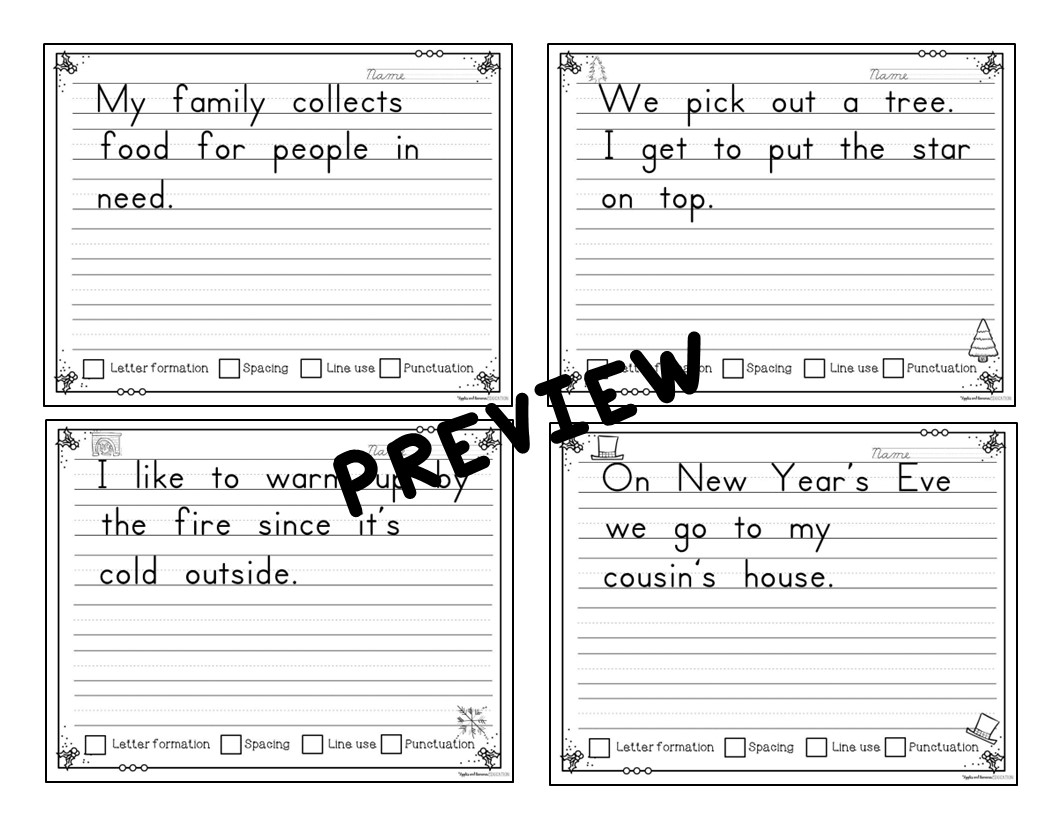 December Copywork Manuscript Handwriting Practice Made By Teachers December Copywork Manuscript Handwriting Practice Made By Teachers