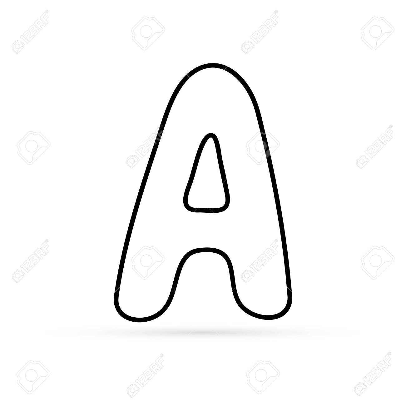 Dodle Letter A Icon Isolated On White For Design Sketch Kids Hand Drawing Art Line Coloring Sticker Letter Outline Vector Stock Illustration Royalty Free SVG Cliparts Vectors And Stock Illustration Image 138882738 