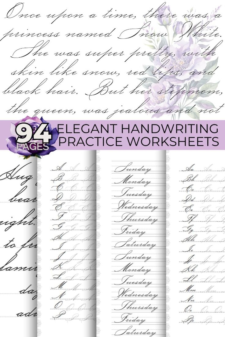 Elegant Cursive Handwriting Worksheets