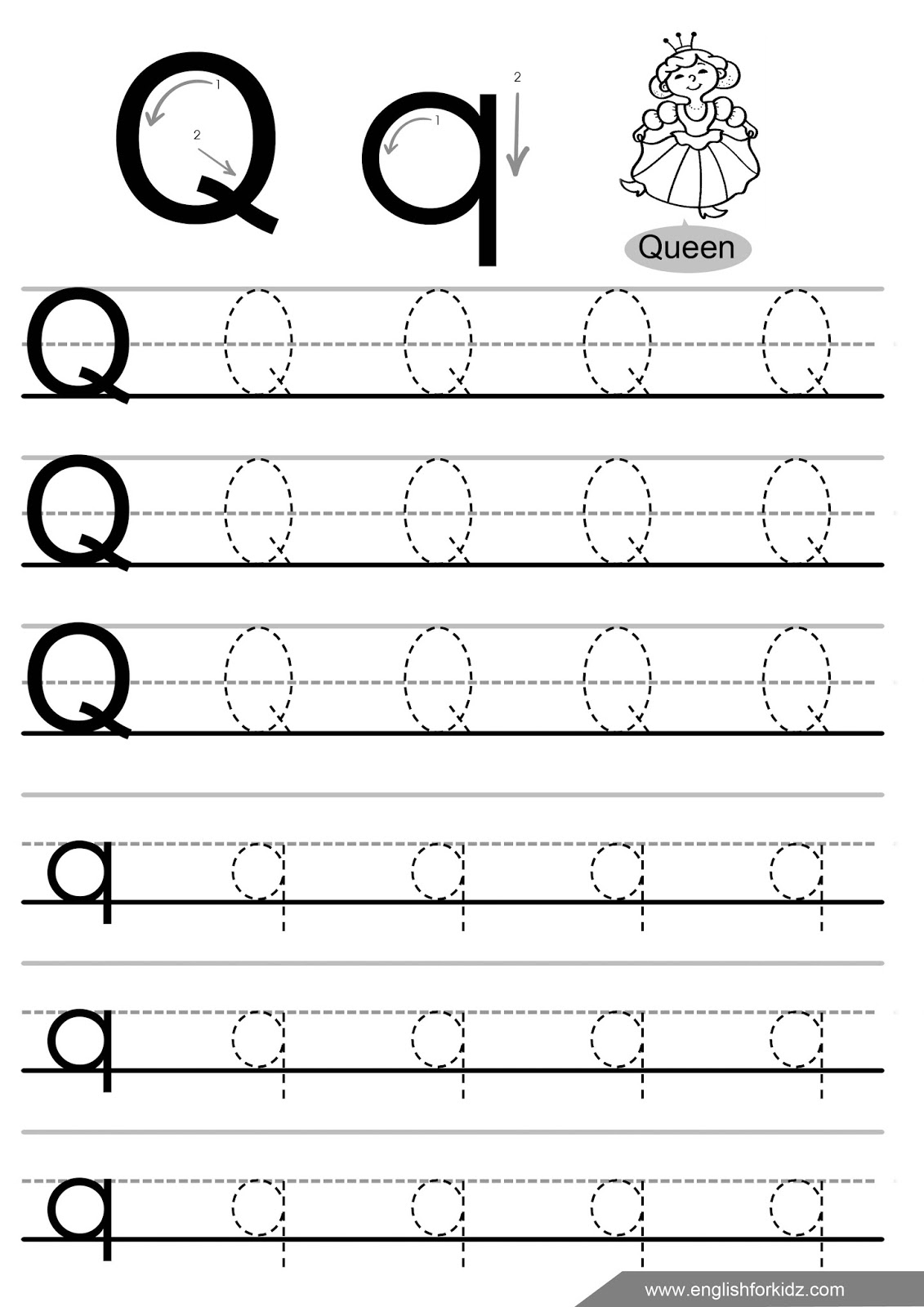 letter q handwriting worksheet