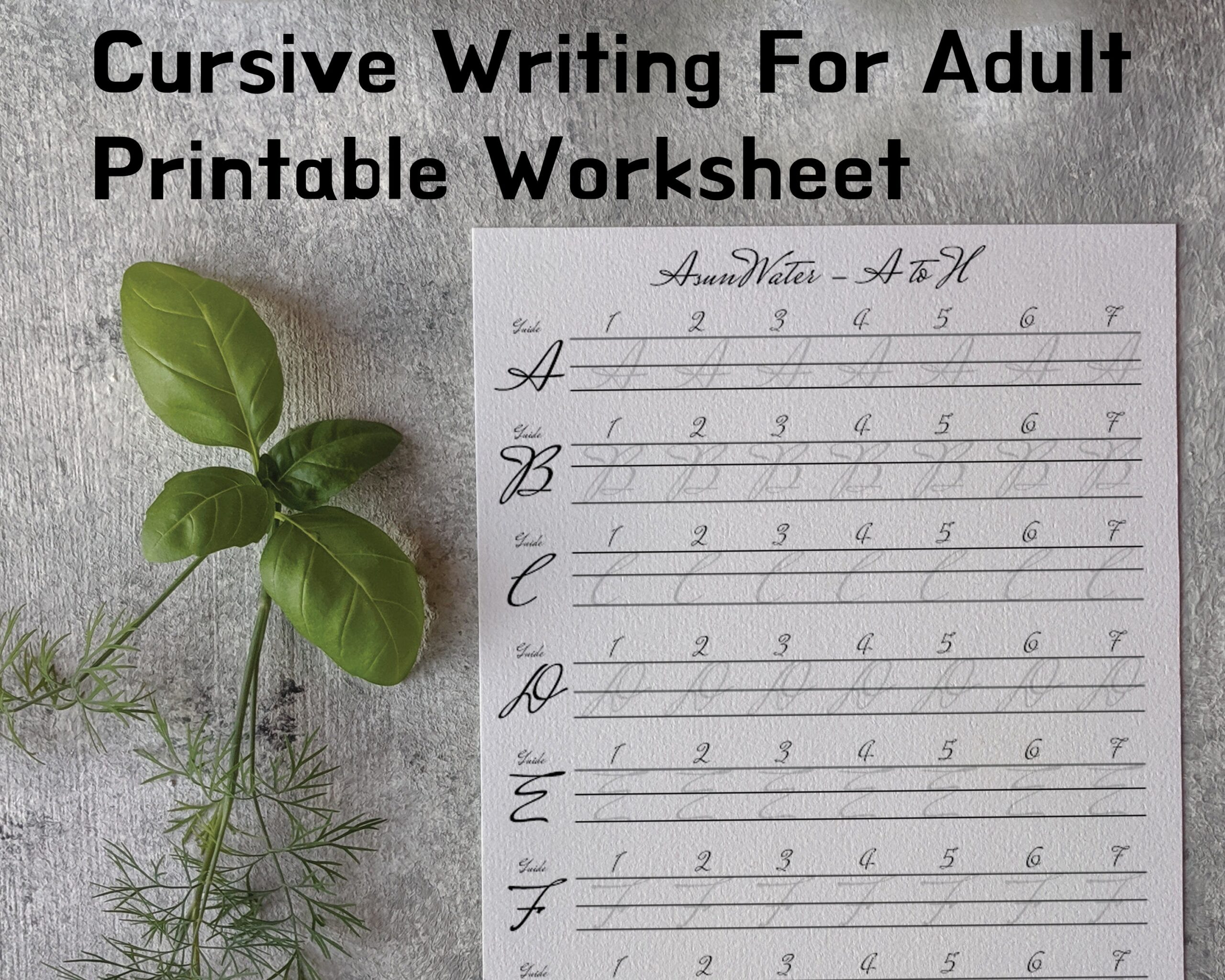 Fancy Cursive Letter Practice For Adult Handwriting Penmanship Sheet For Girls Cute Cursive Writing Font Tracing Template For Beginners Etsy