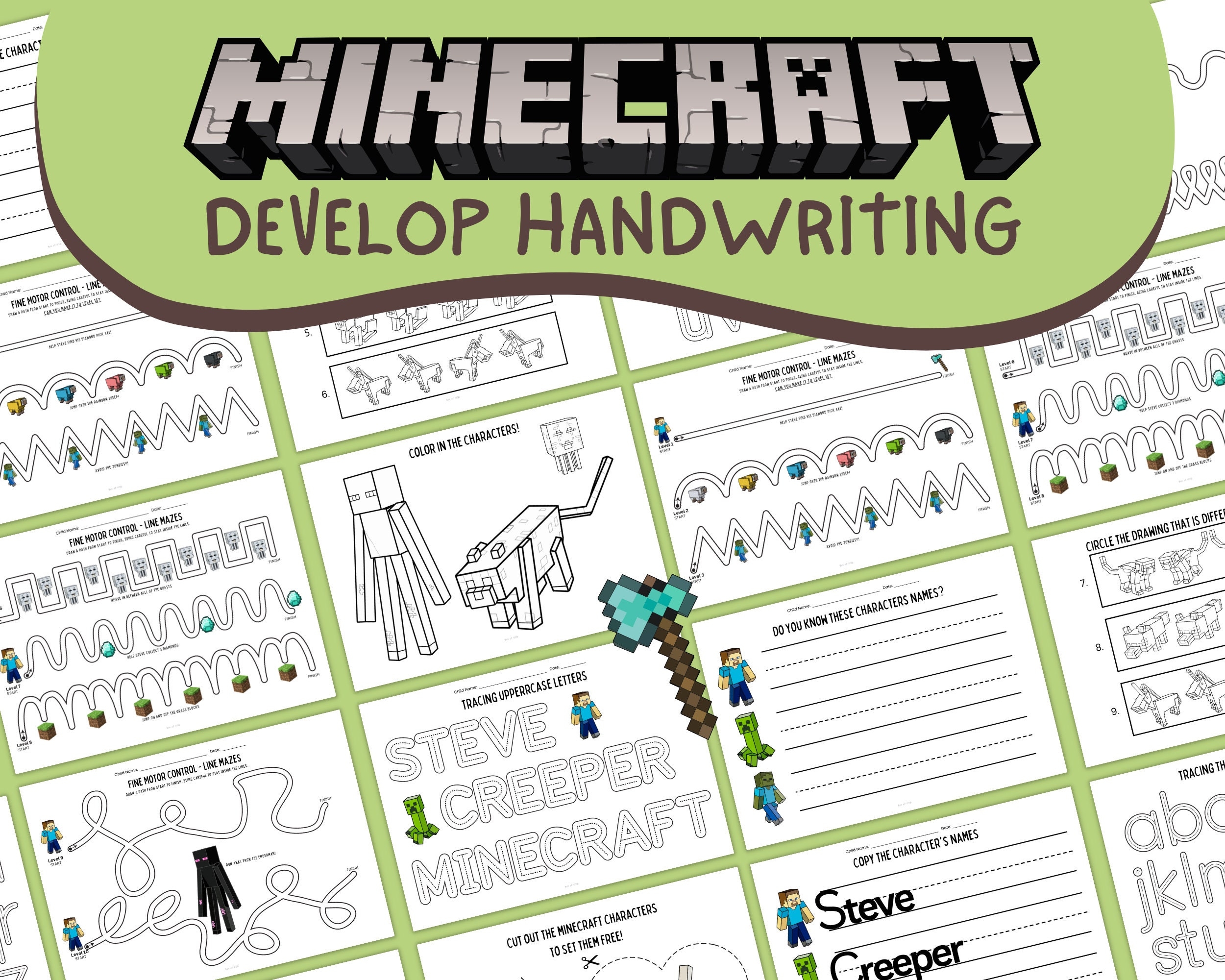 Fine Motor Activity Book MINECRAFT THEME Develop Pencil Control Handwriting Scissor Skills Visual Perception OT Intervention Etsy Fine Motor Activity Book MINECRAFT THEME Develop Pencil Control Handwriting Scissor Skills Visual Perception OT Intervention Etsy