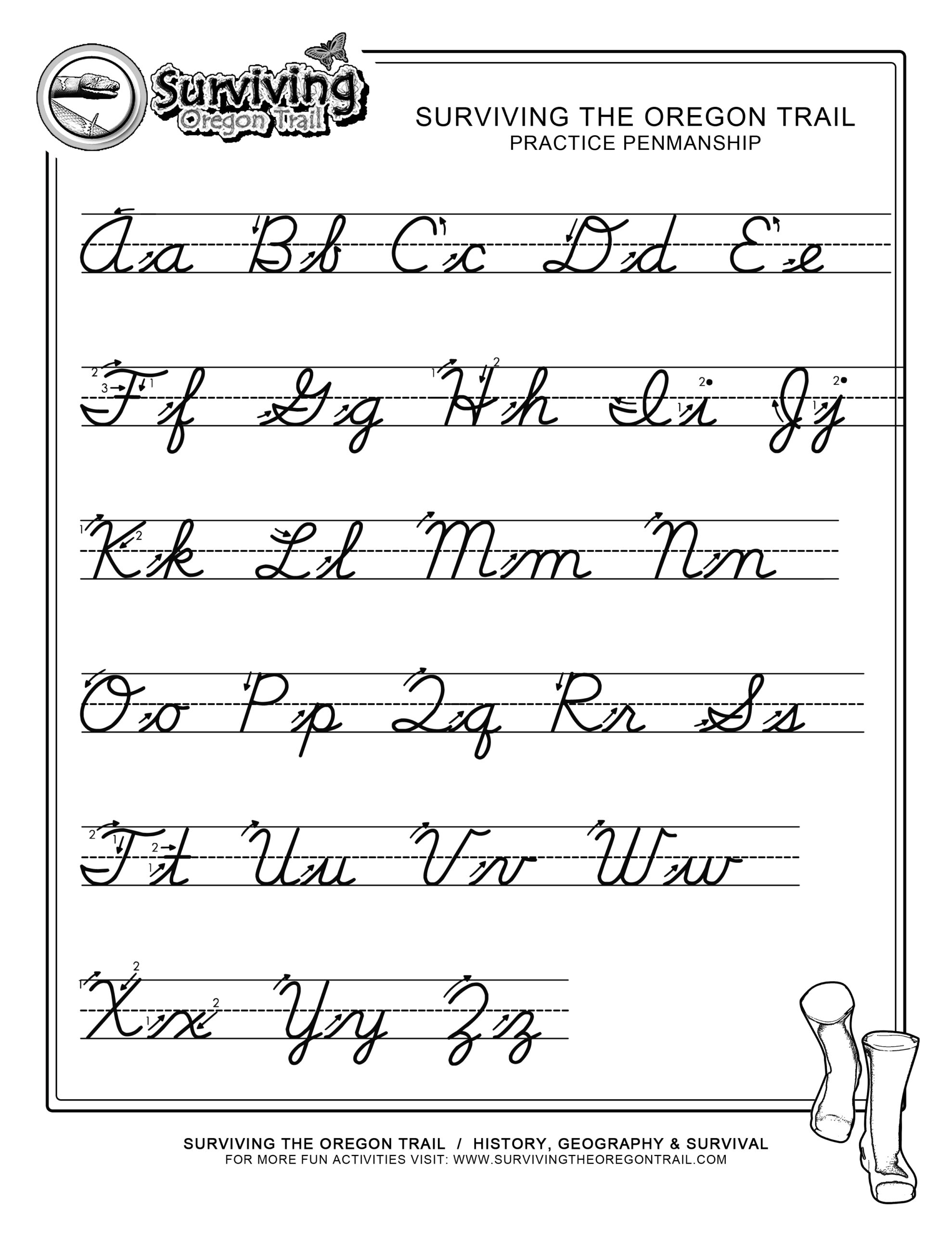 FREE ABCs Cursive Worksheet X Large Surviving The Oregon Trail Worksheets Library FREE ABCs Cursive Worksheet X Large Surviving The Oregon Trail Worksheets Library