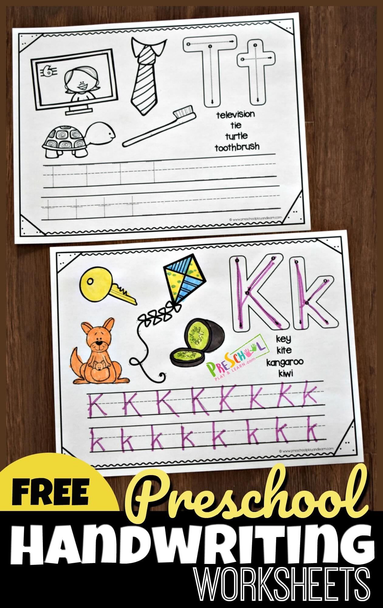 FREE Alphabet Printable Preschool Handwriting Worksheets
