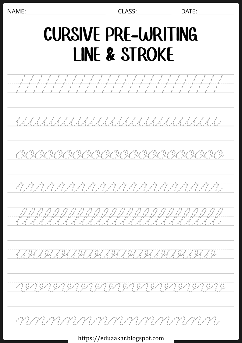 Free Cursive Writing Worksheets For Kids