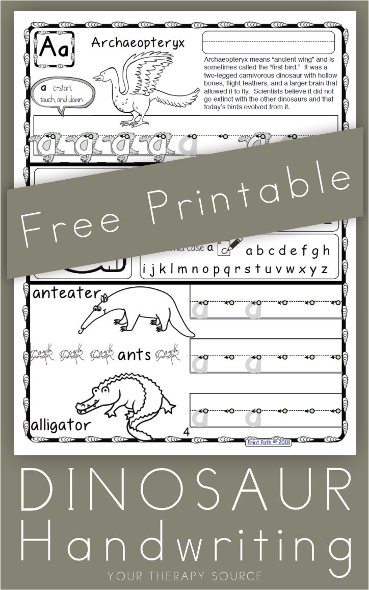 FREE Dinosaur Handwriting Practice Page Your Therapy Source FREE Dinosaur Handwriting Practice Page Your Therapy Source