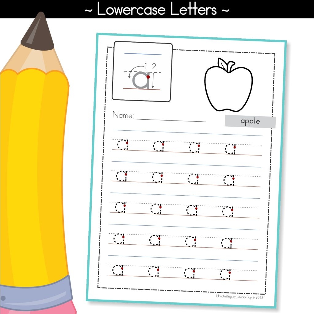 FREE Handwriting Practice Pages Lowercase Letters In My World