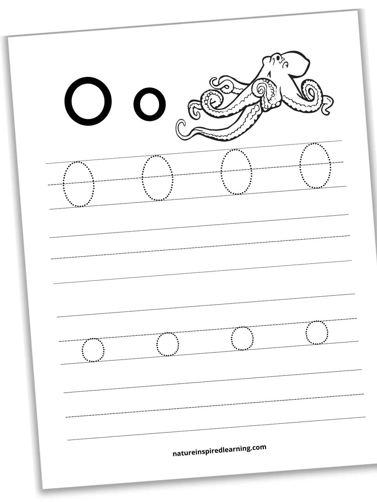 letter o handwriting worksheet
