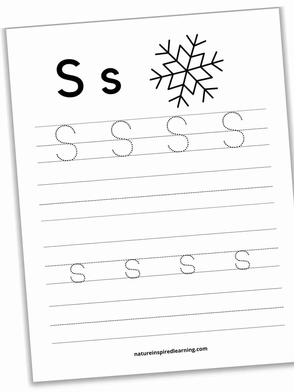 Free Letter S Tracing Worksheets Nature Inspired Learning