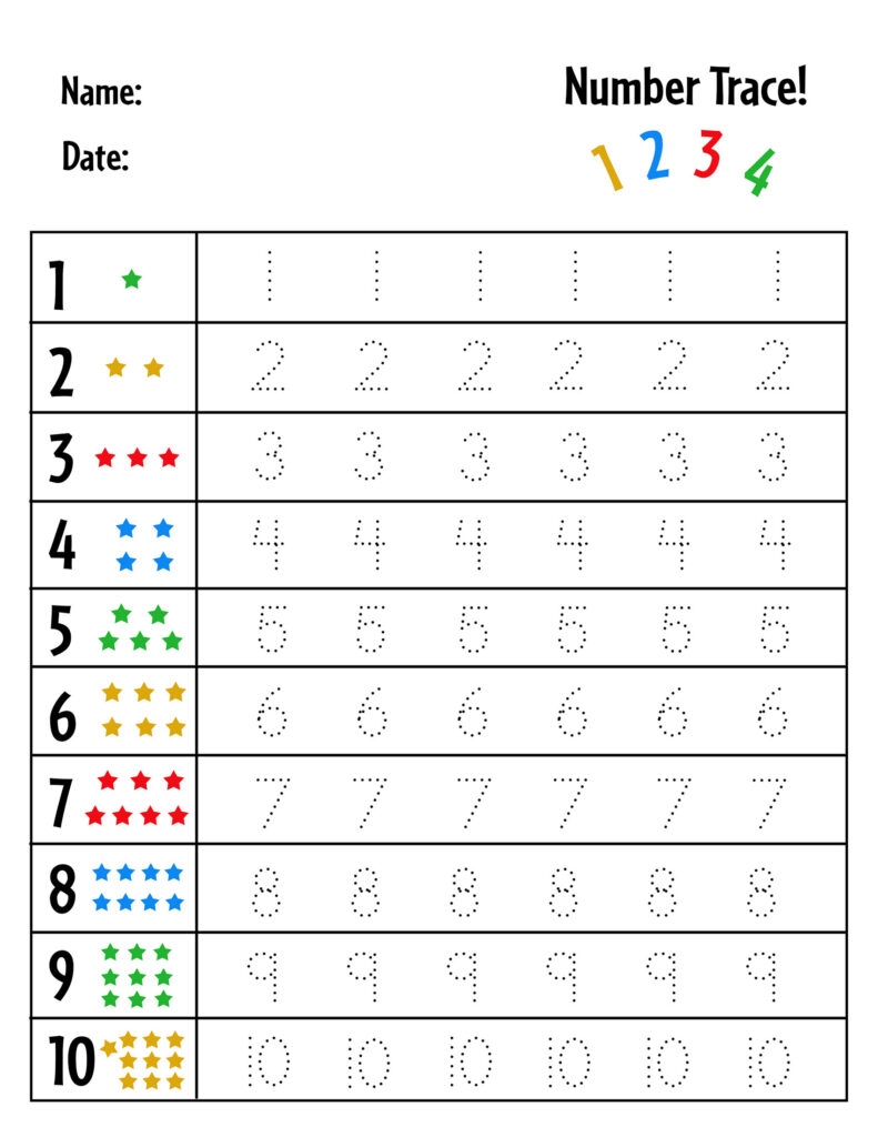free number handwriting worksheets