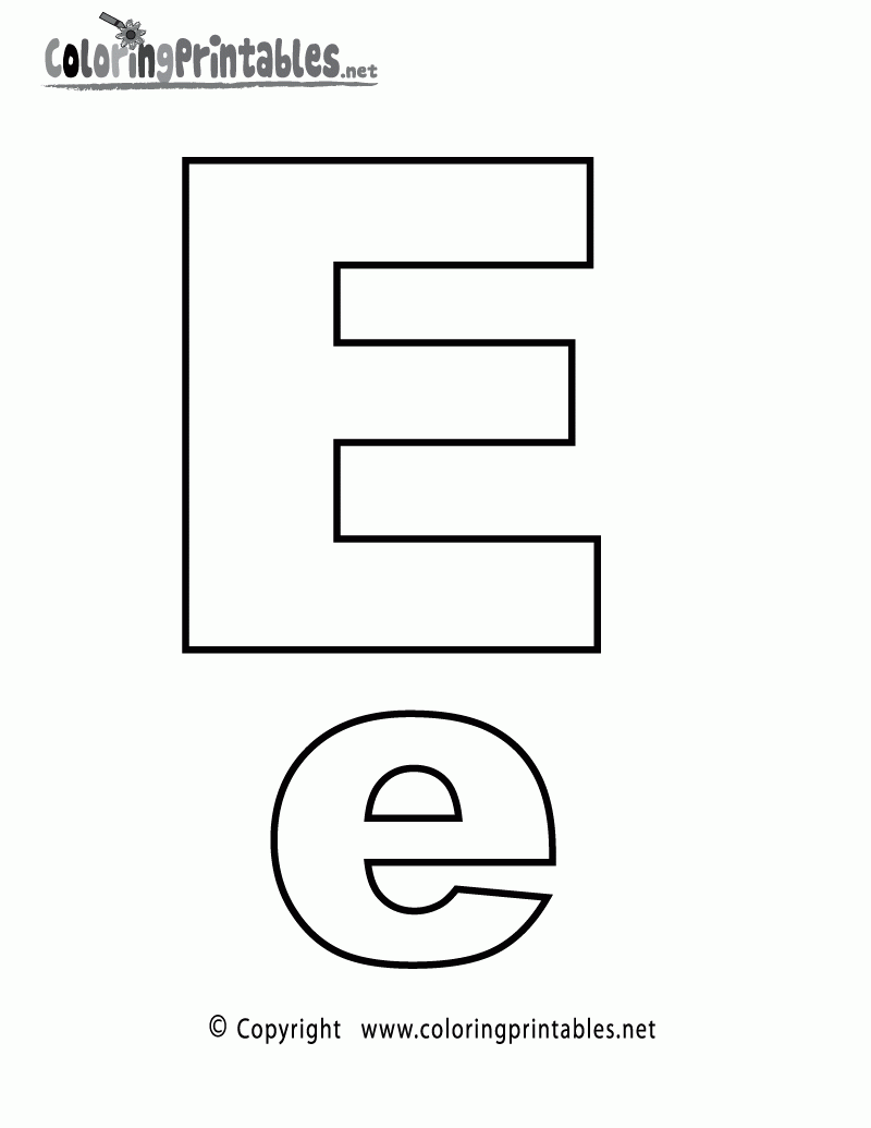 Free Printable Alphabet Letter E Coloring Page