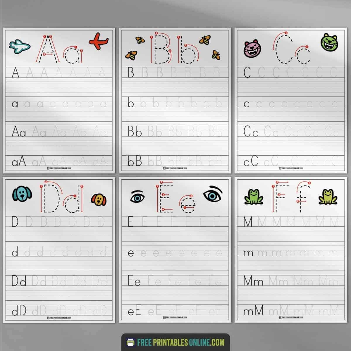 handwriting worksheets with arrows