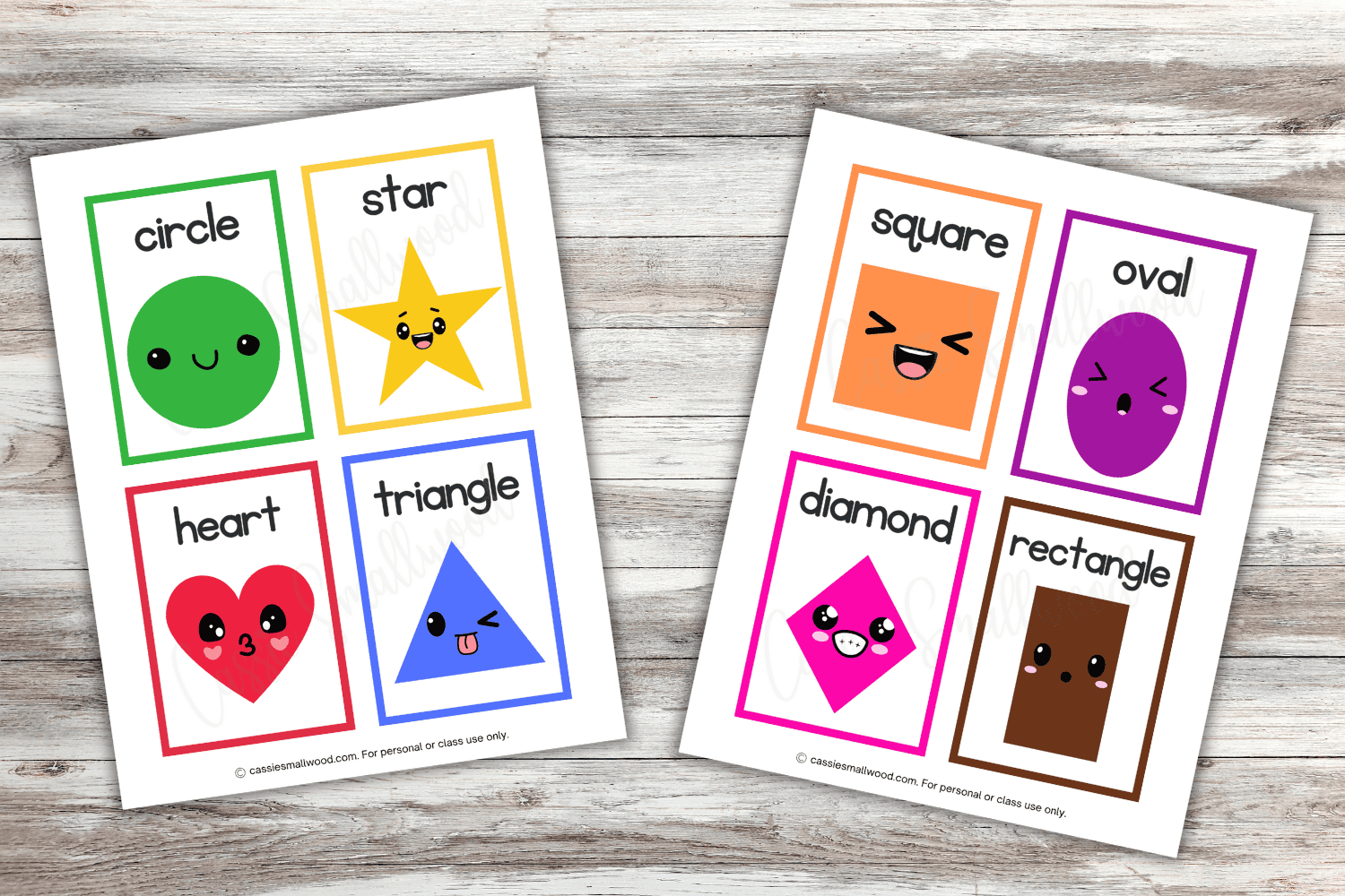 FREE Printable Basic Shapes Flashcards For Kids Cassie Smallwood