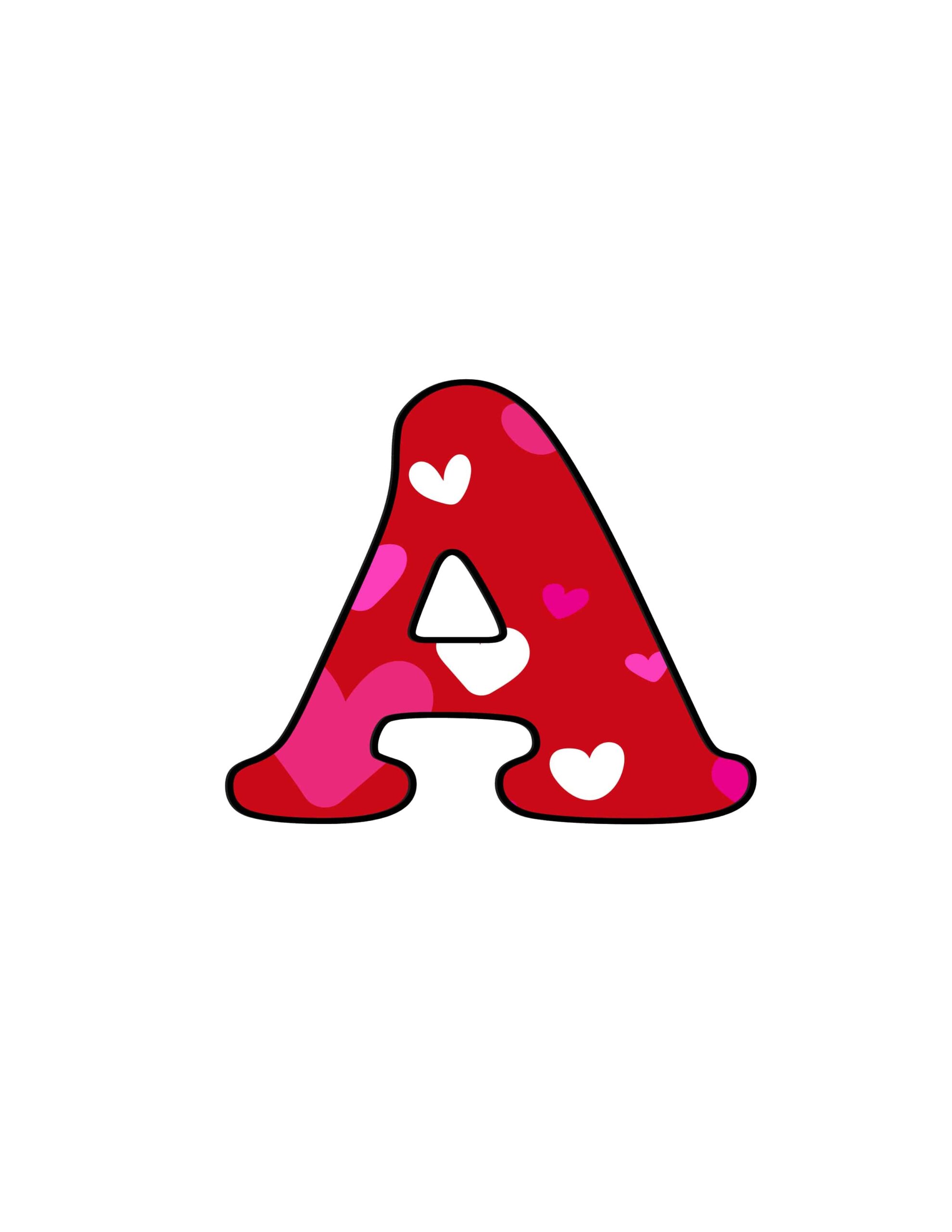 Free Printable Bubble Letters Colorful Valentine Bubble Letter A