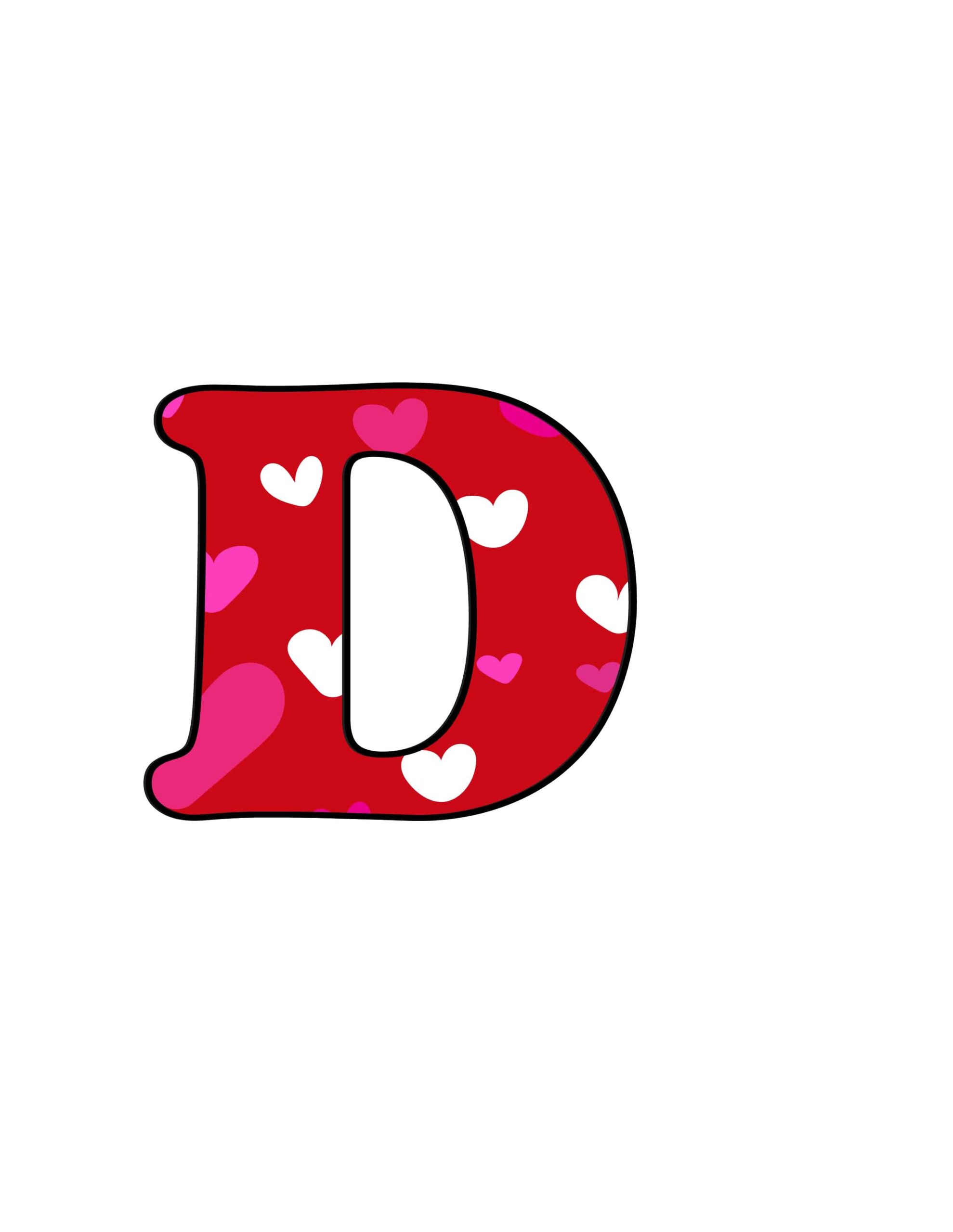 Free Printable Bubble Letters Colorful Valentine Bubble Letter D