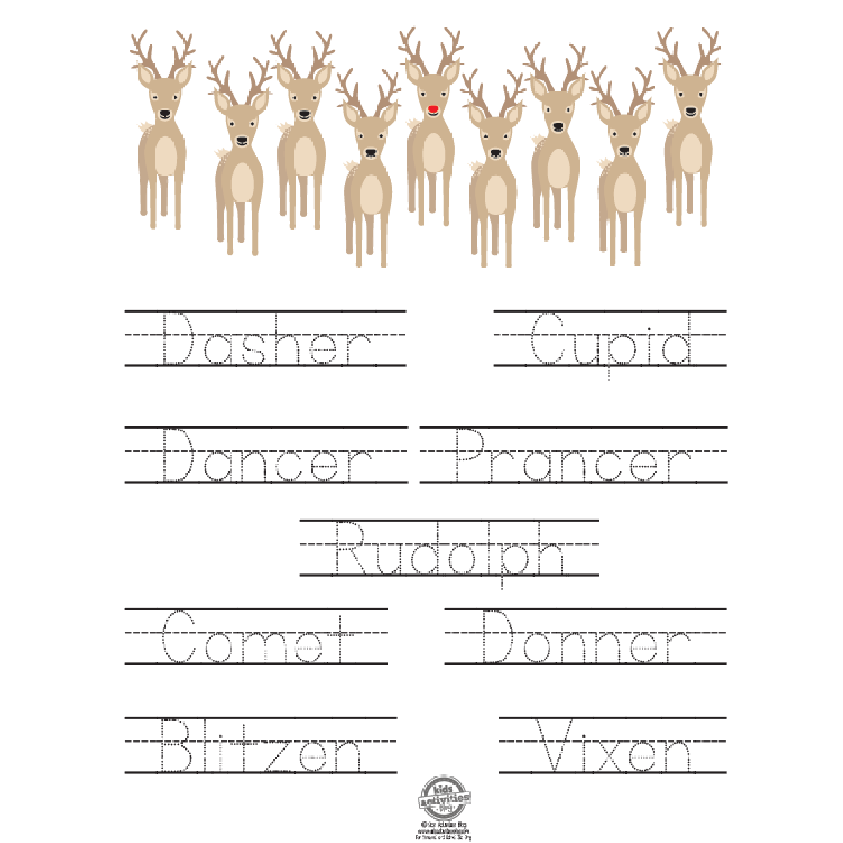 Free Printable Christmas Writing Practice Worksheets Kids Activities Blog