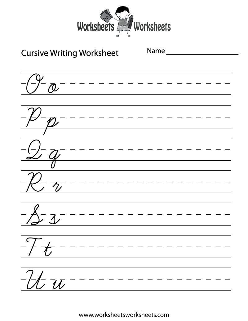 Free Printable Easy Cursive Writing Worksheet Worksheets Library