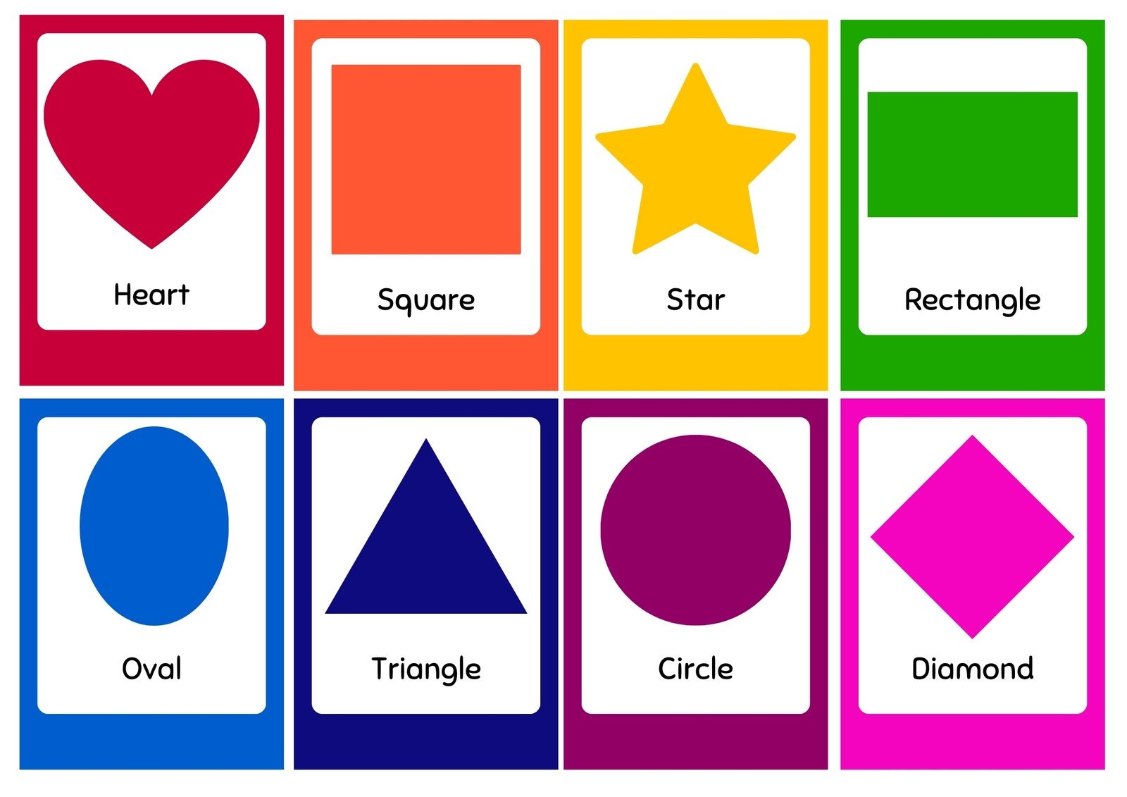Free Printable Shapes Flashcards Templates Canva