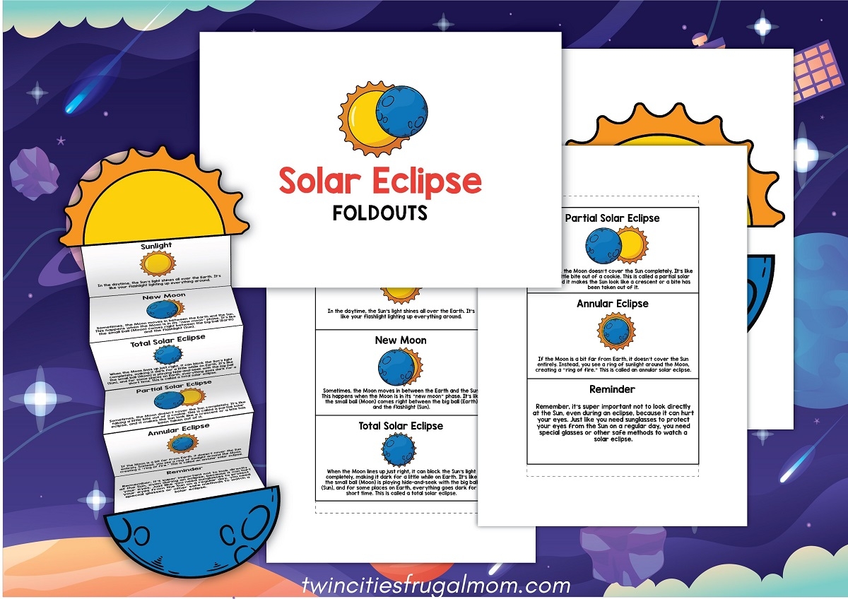 Free Printable Solar Eclipse Foldouts Great Educational Activity For Kids Twin Cities Frugal Mom