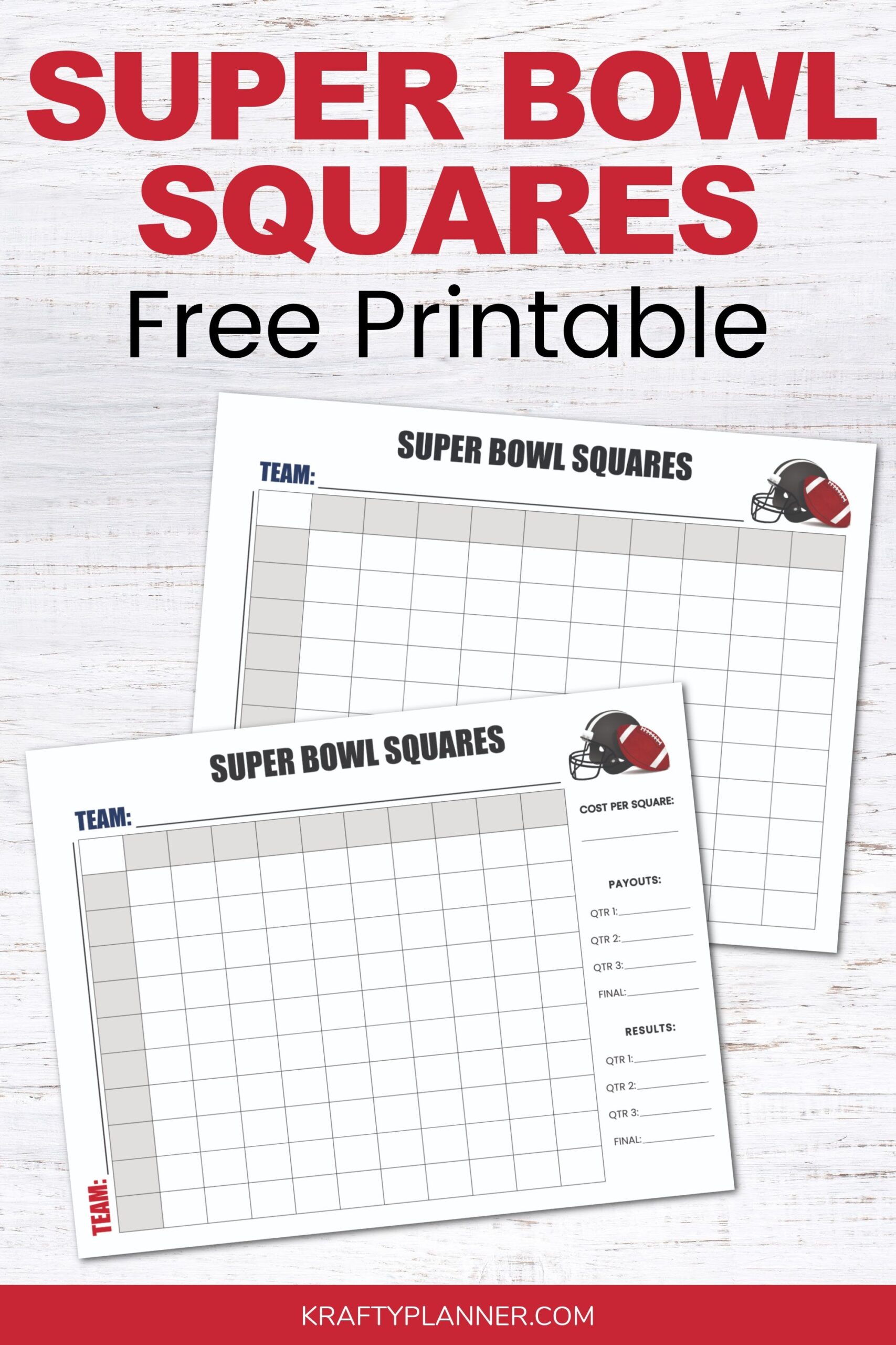 Super Bowl Free Printables