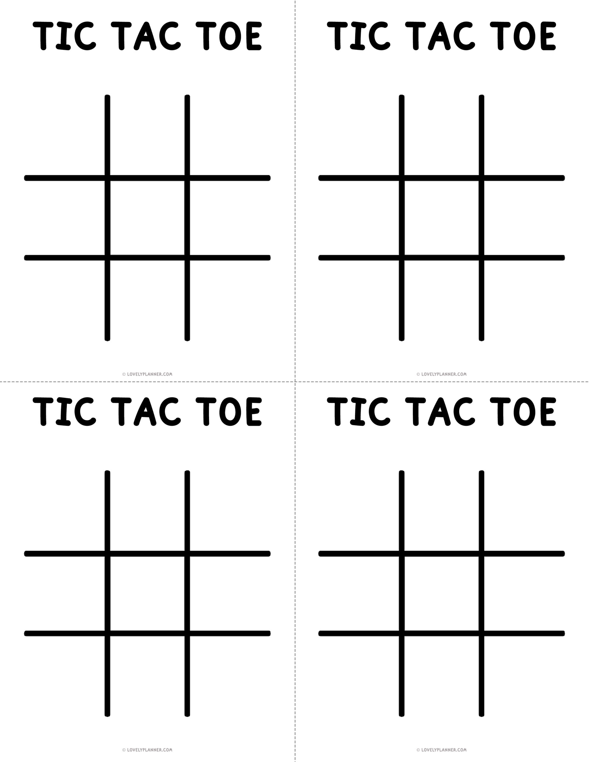 tic tac toe printable