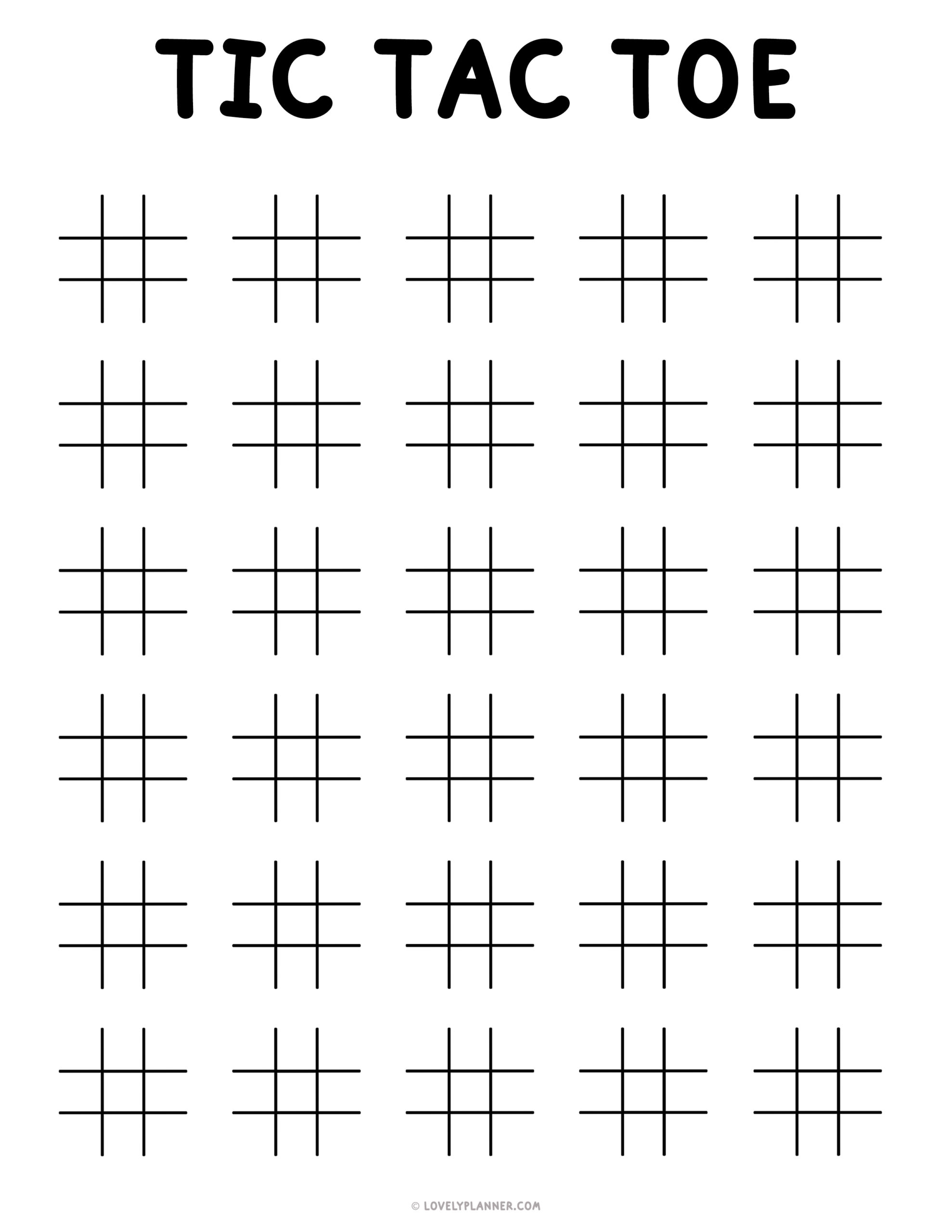tic tac toe template