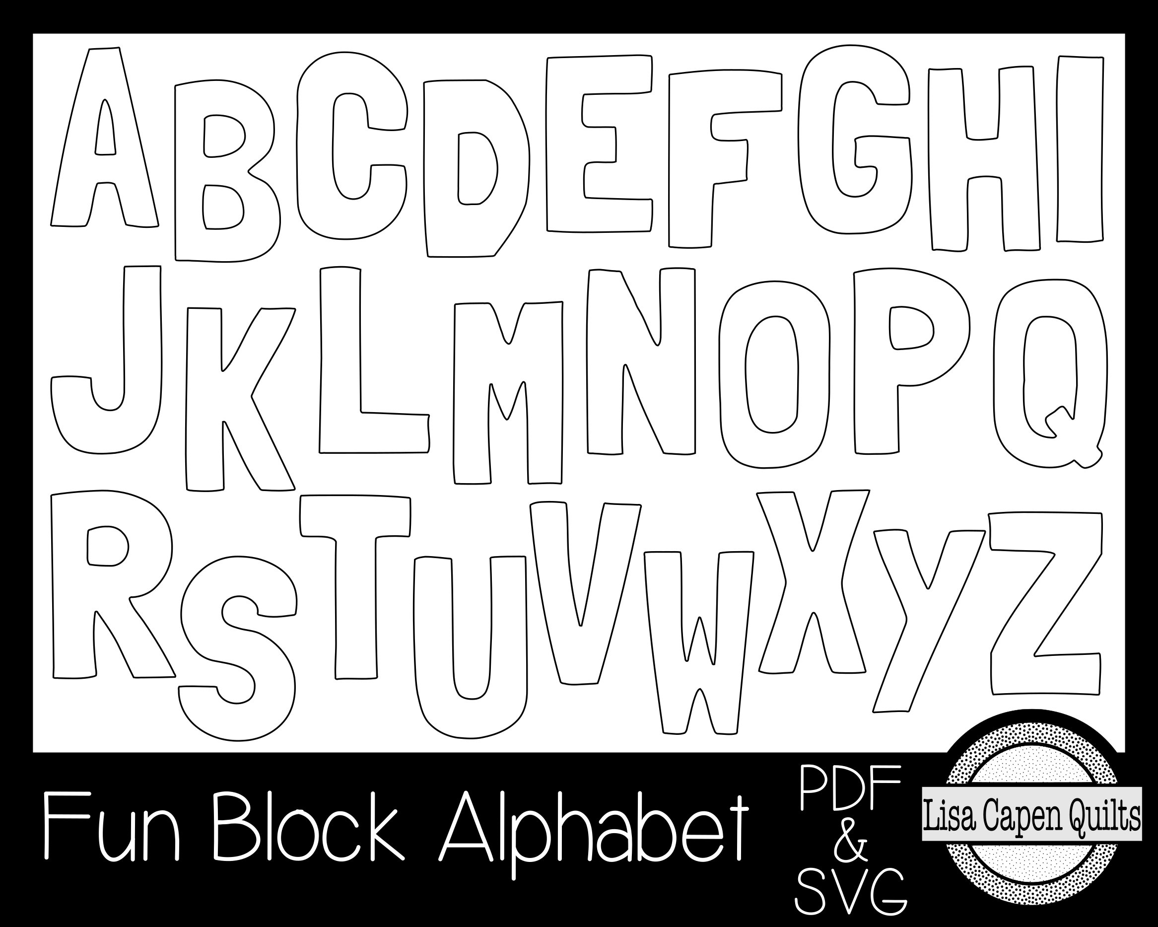 Fun Alphabet Letters Great For Applique Card Making More Tracing Templates And SVG Cutting Files Etsy