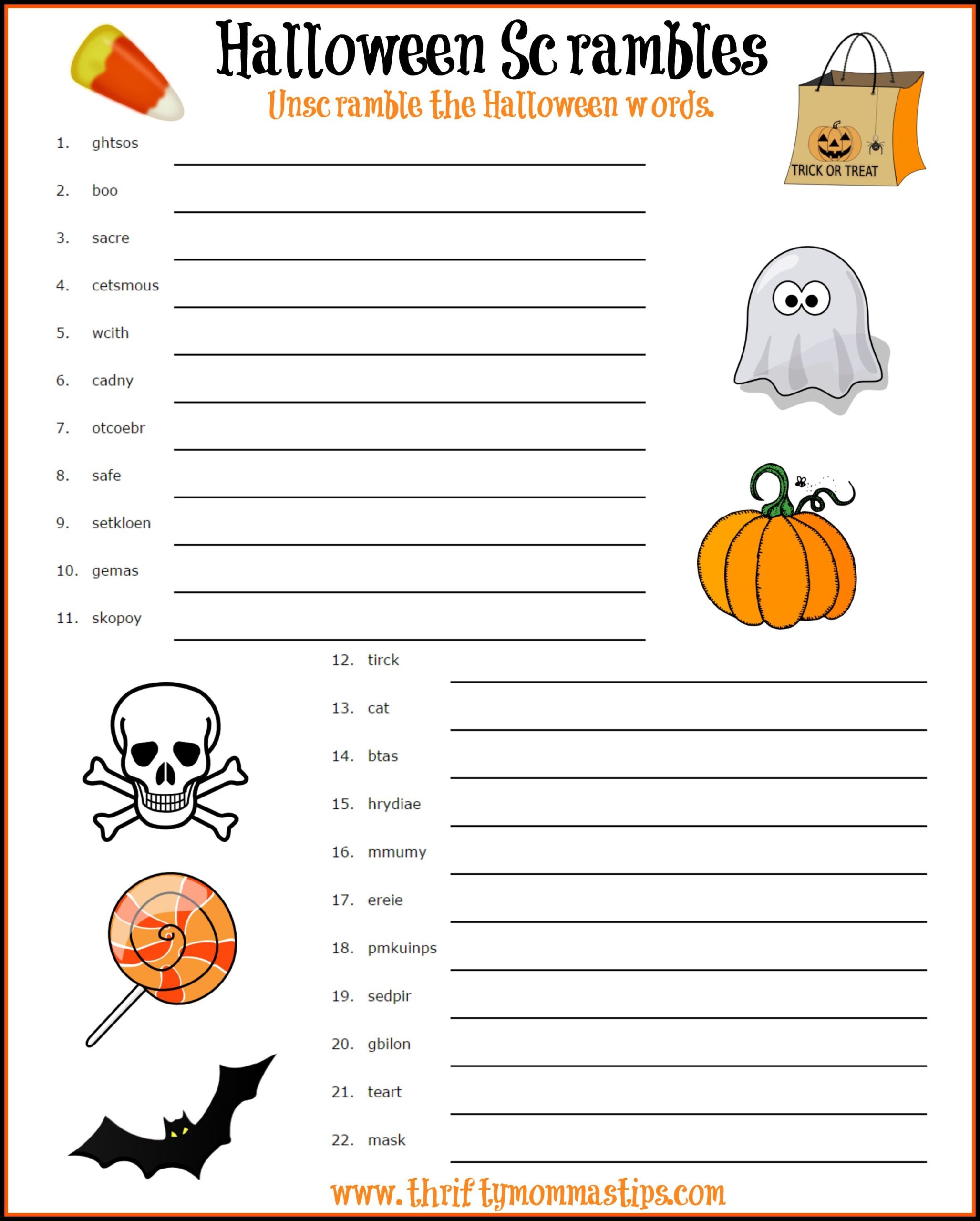 Fun Halloween Word Scramble Thrifty Mommas Tips