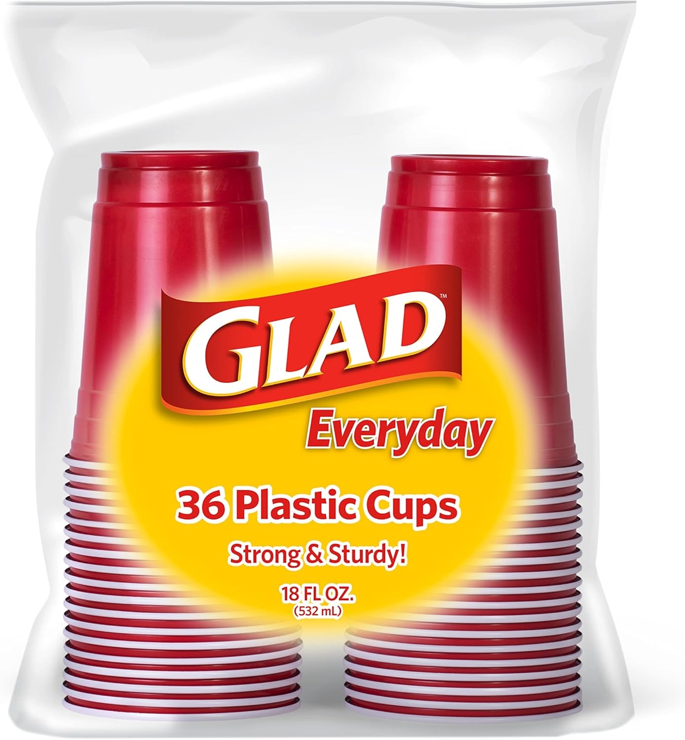Glad Everyday Plastic Cups 18oz 36ct Red Red Guadeloupe Ubuy