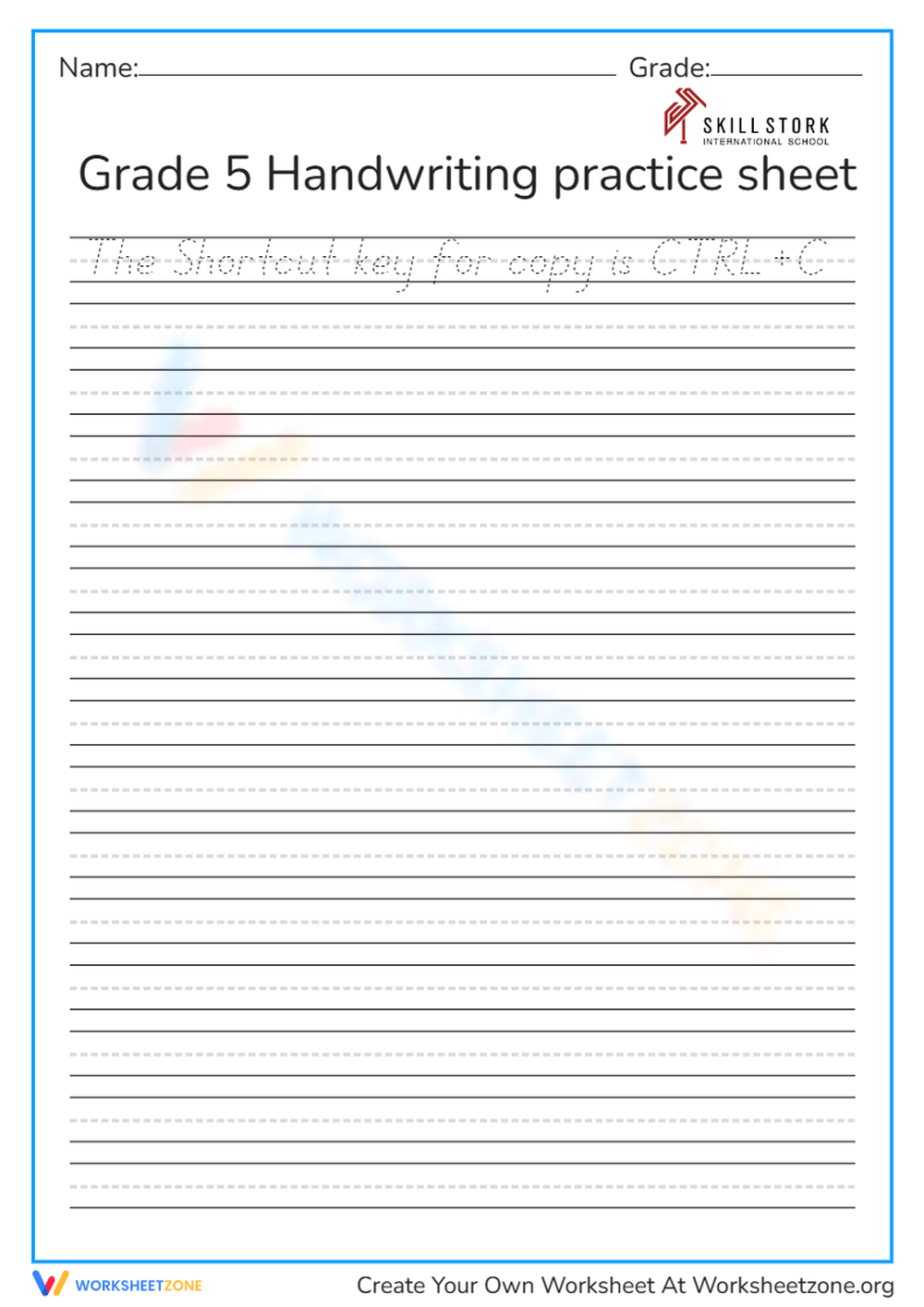 handwriting copy worksheets