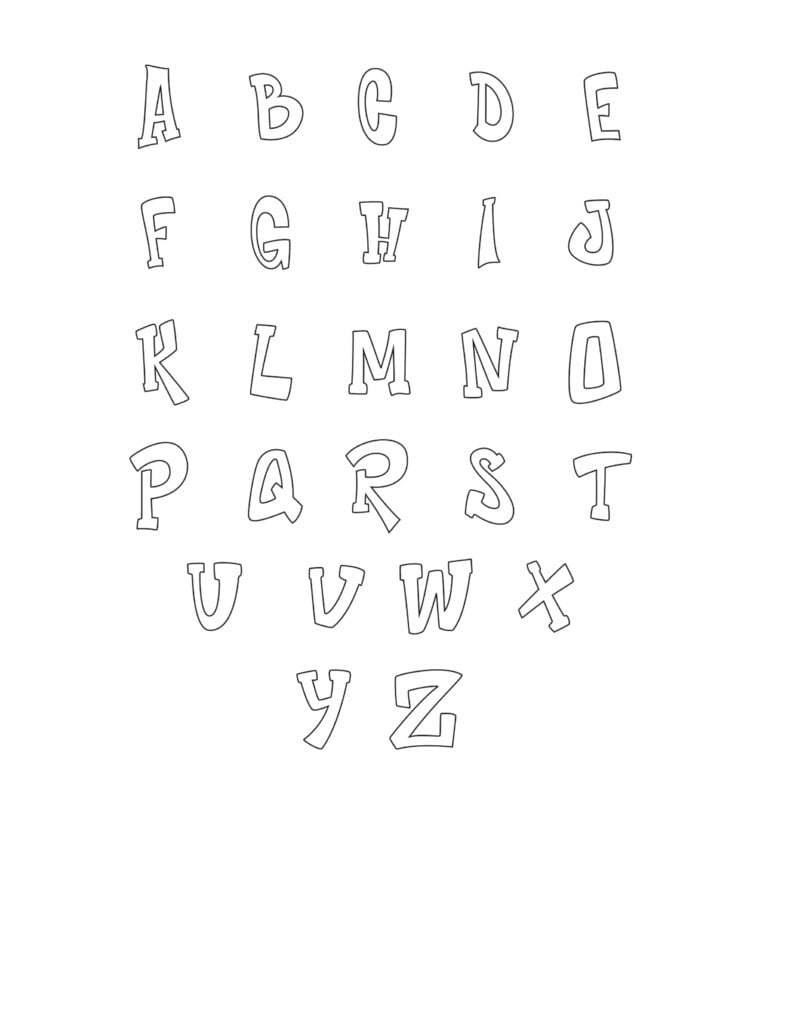 Graffiti Bubble Letters Alphabet Printable