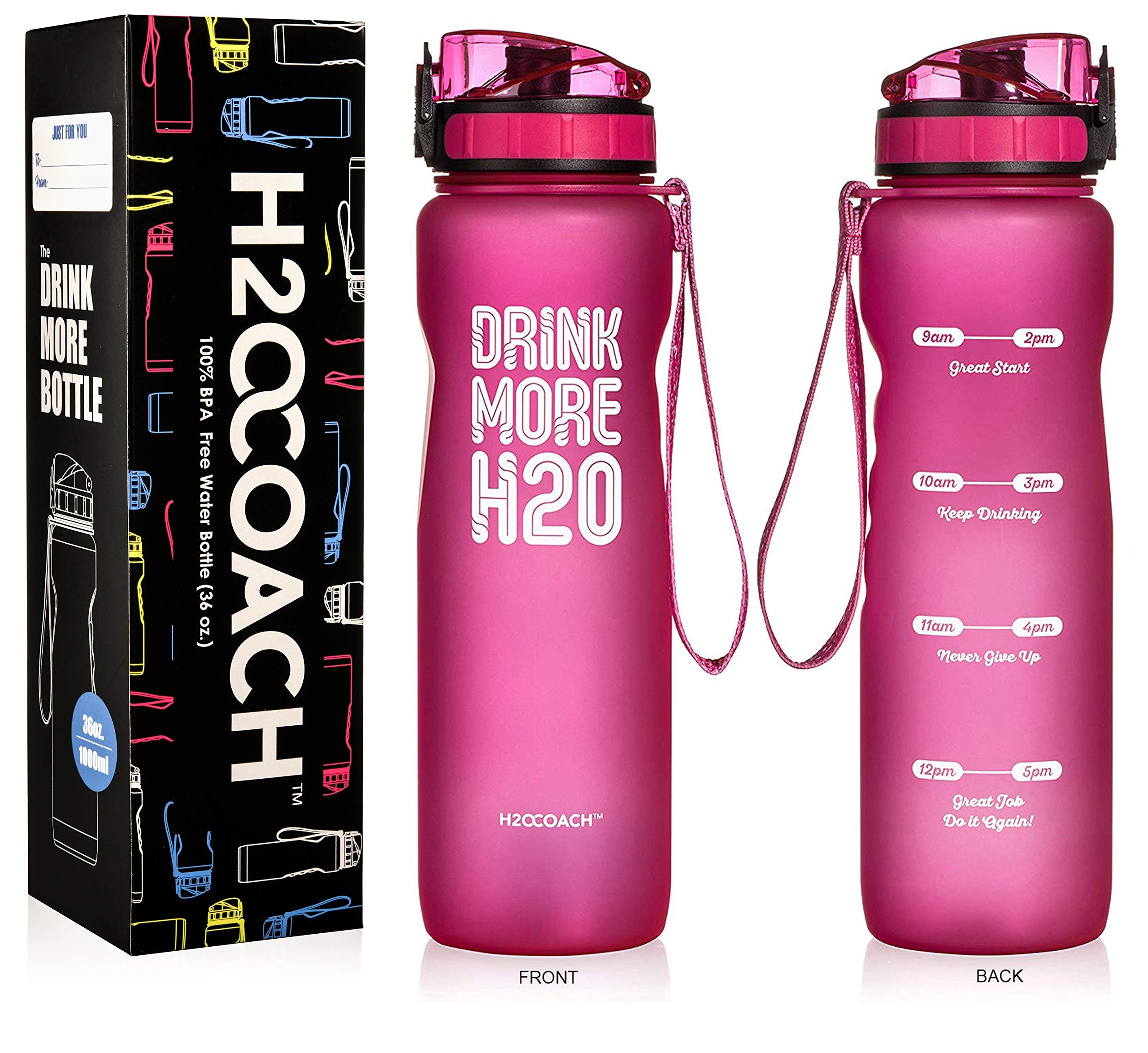 H2ocoach Sports Water Bottle With Time Marker Motivational 36 Oz Desertcart Seychelles
