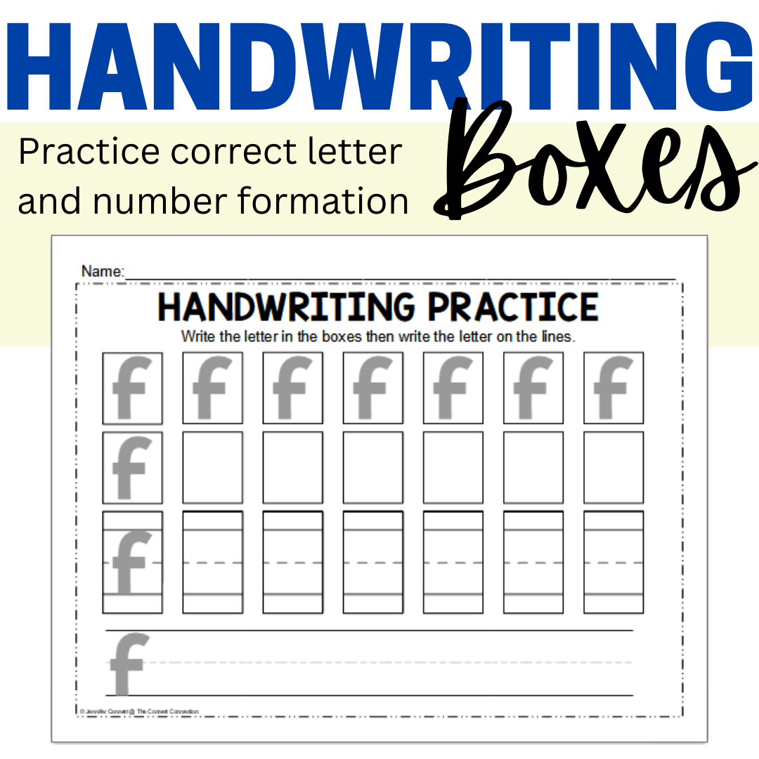 Handwriting In Boxes For Letters And Numbers Bundle Classful