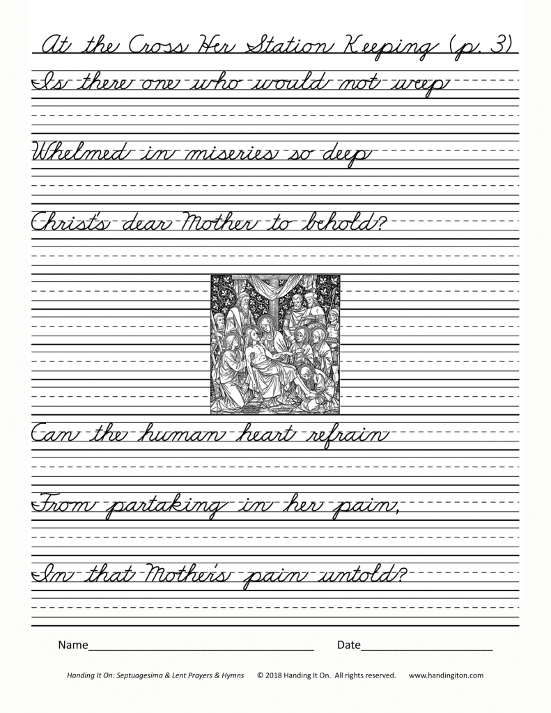 Handwriting Pages For Lent Today s Catholic Homeschooling