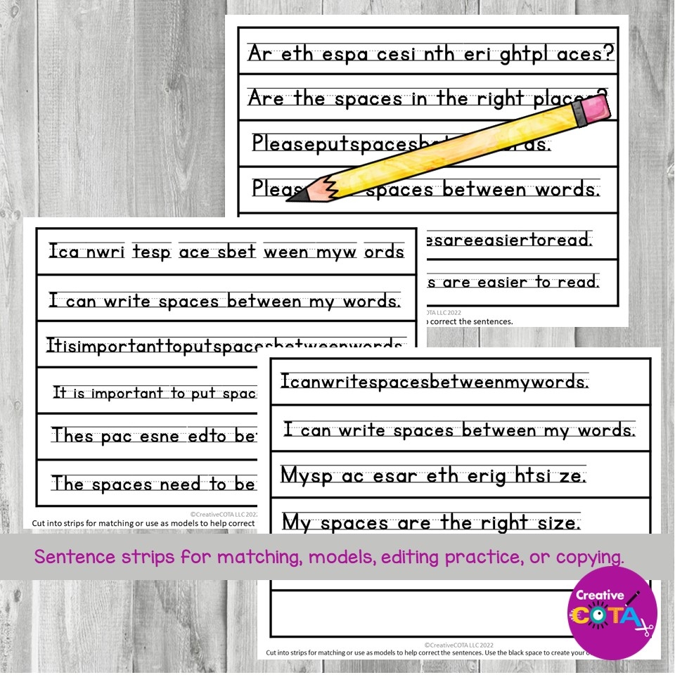 Handwriting Practice For Spacing Between Letters And Words Classful