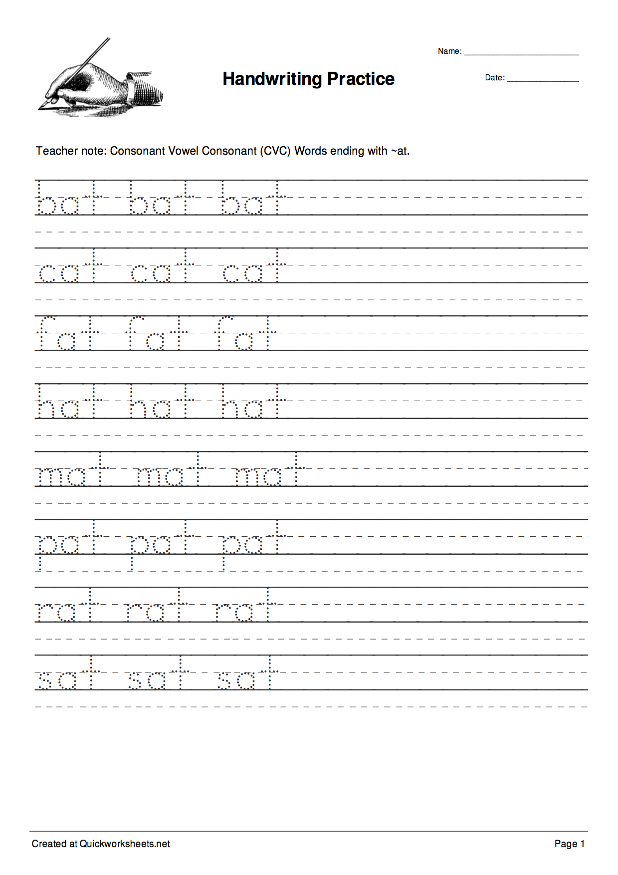 free printable handwriting worksheet generator