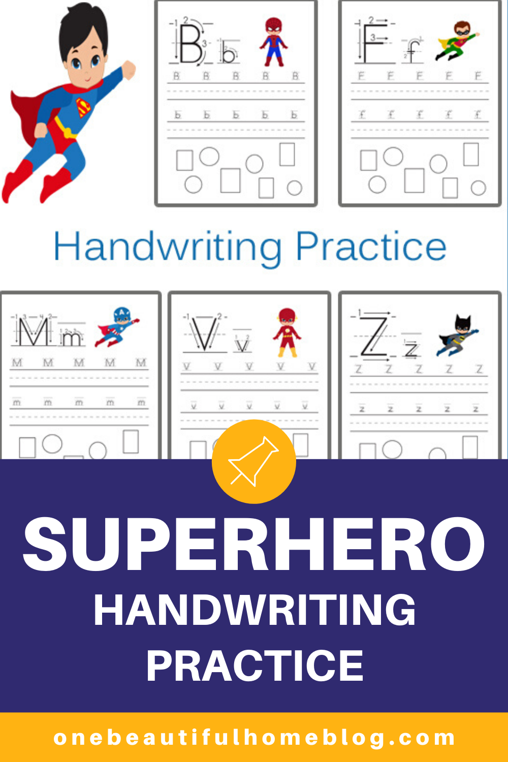 Handwriting Practice Superhero One Beautiful Home