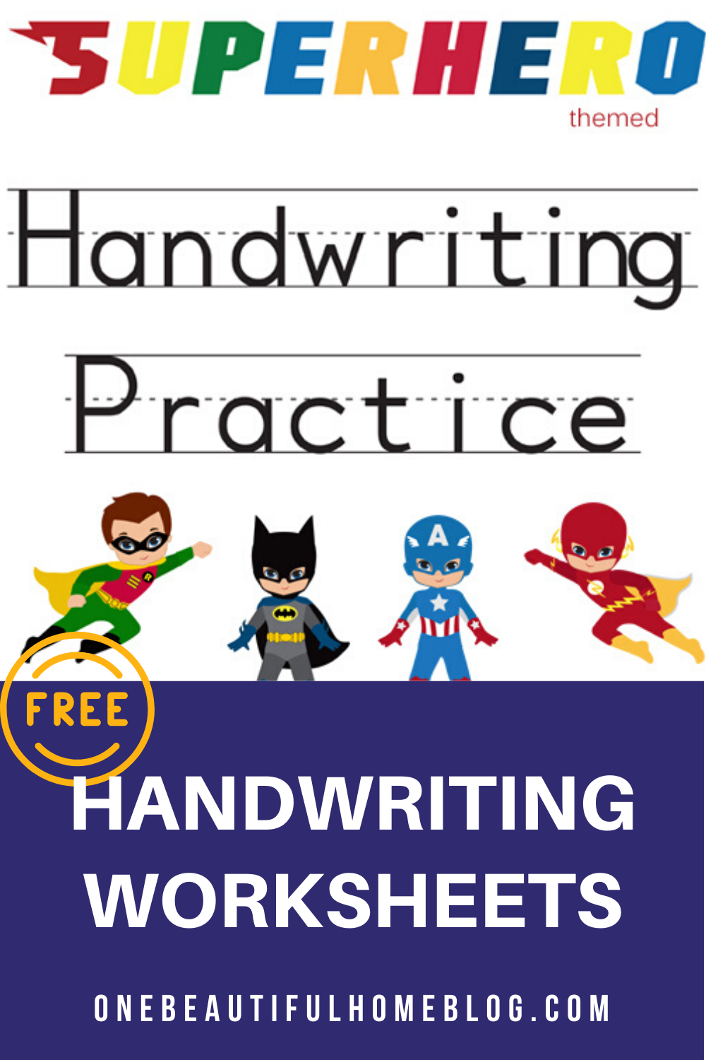 Handwriting Practice Superhero One Beautiful Home