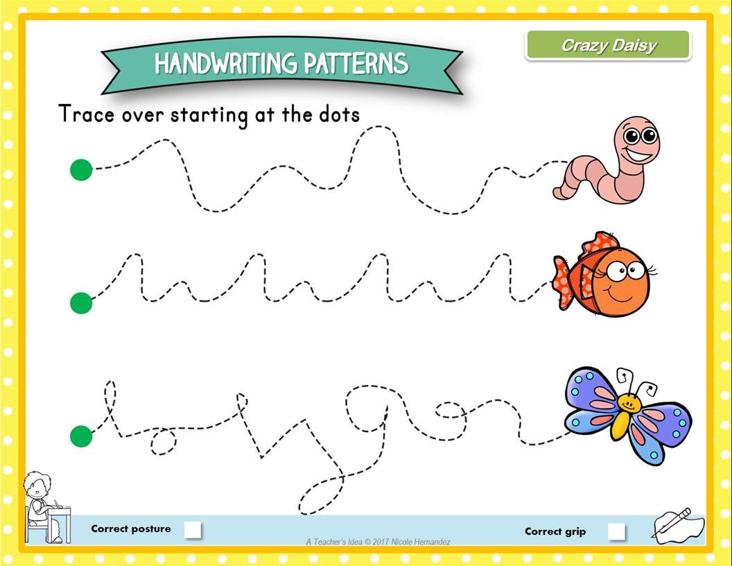 handwriting patterns worksheets