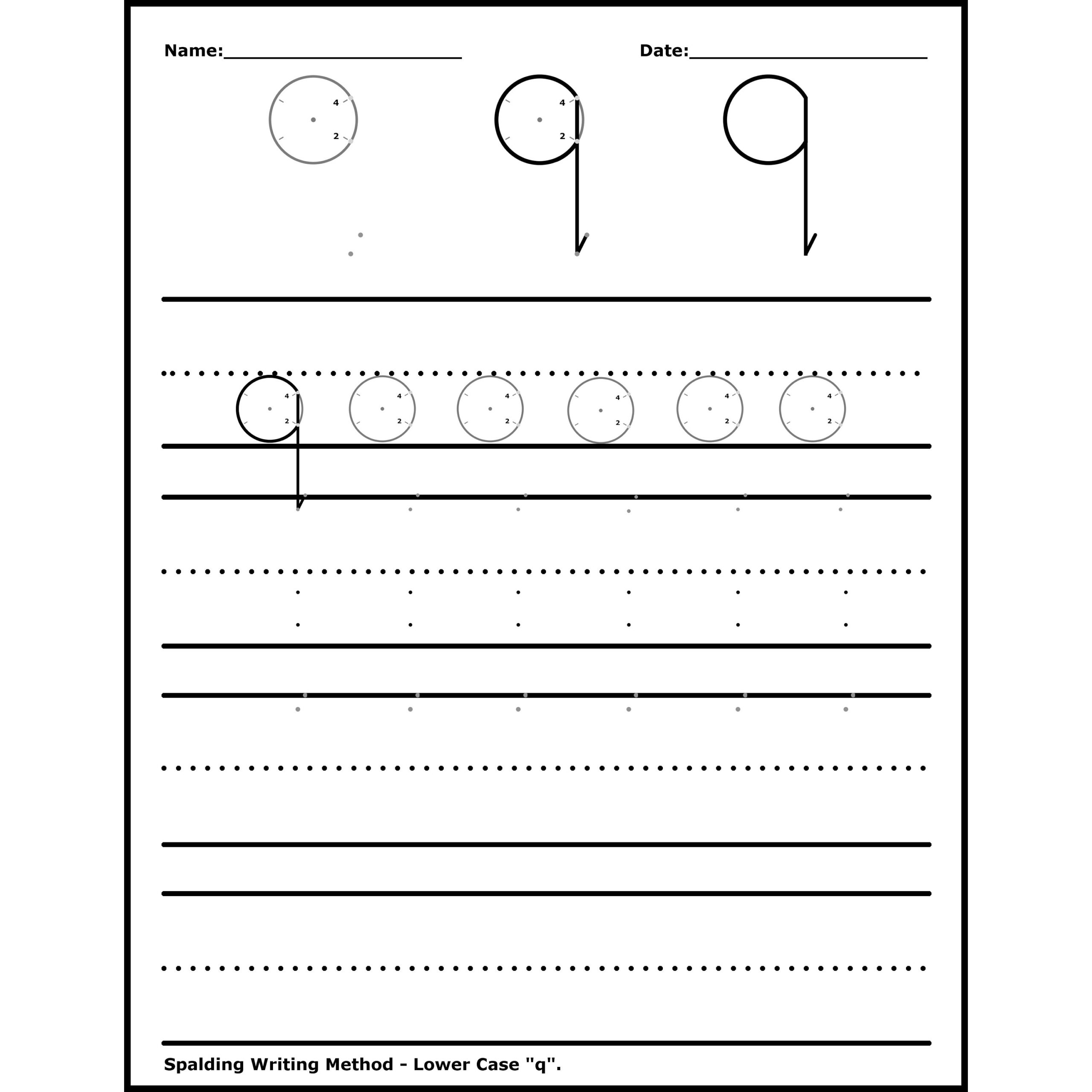 Handwriting Practice Worksheets Spalding Writing Method Etsy