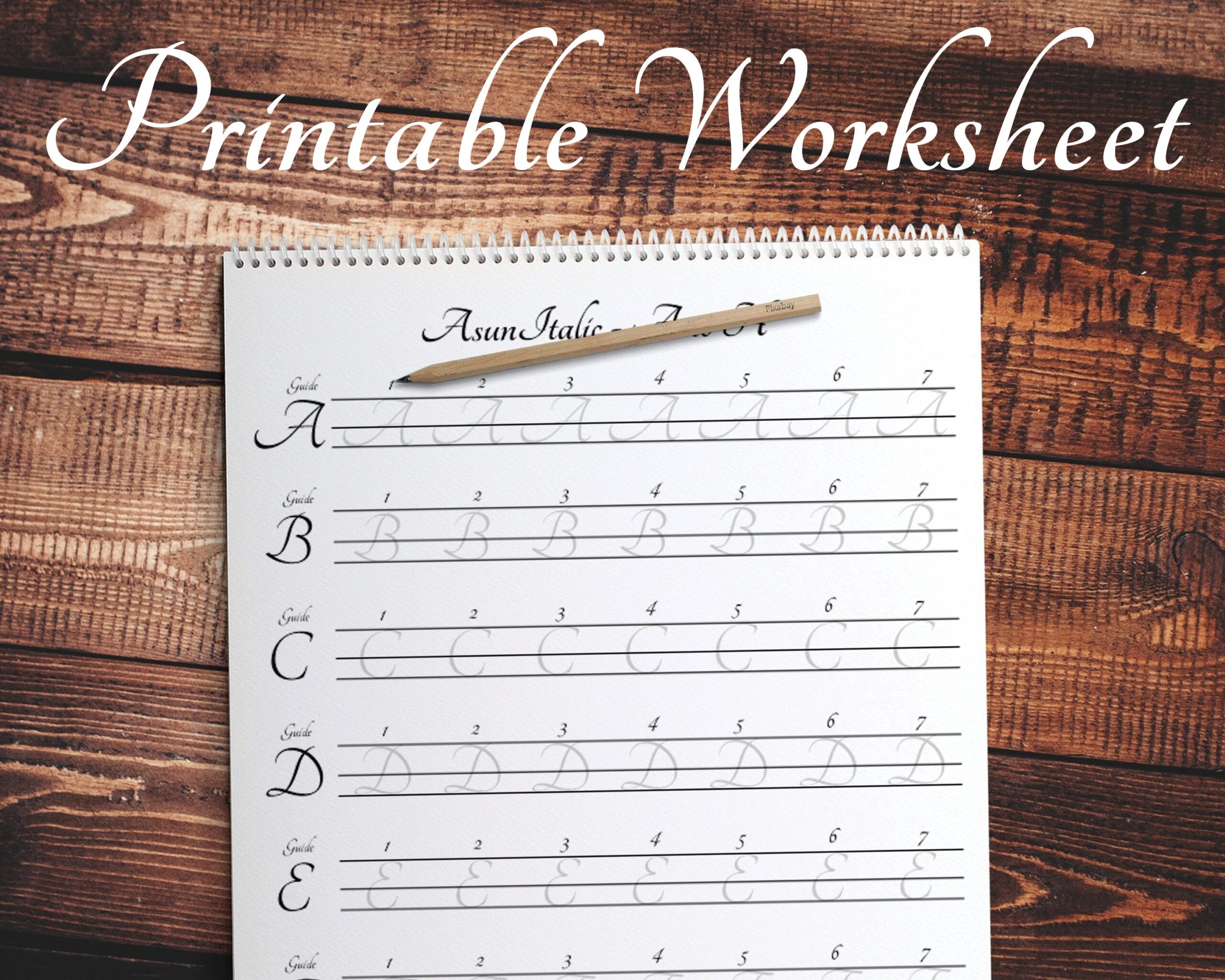 Handwriting Printable For Italic Calligraphy Practice Learn Modern Italic Scripts With Worksheet Tracing Paper For Italic Calligraphy Etsy