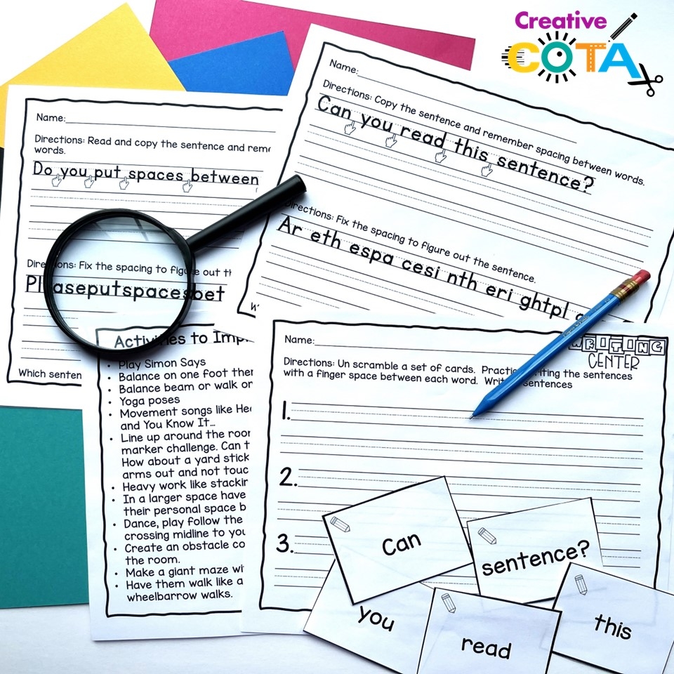 Handwriting Spacing Between Words Your Therapy Source